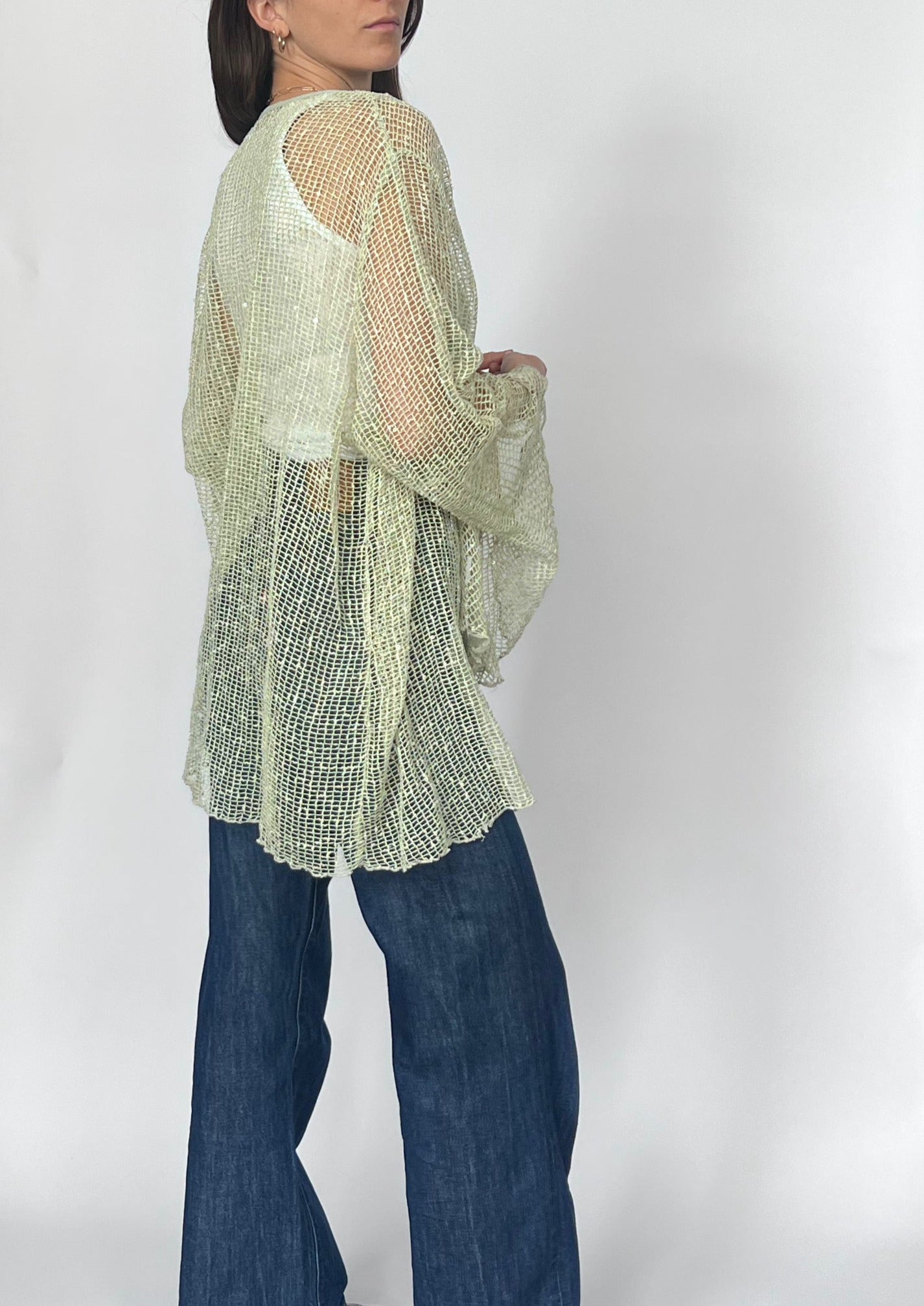90s Sheer Mesh Cardigan S/M/L