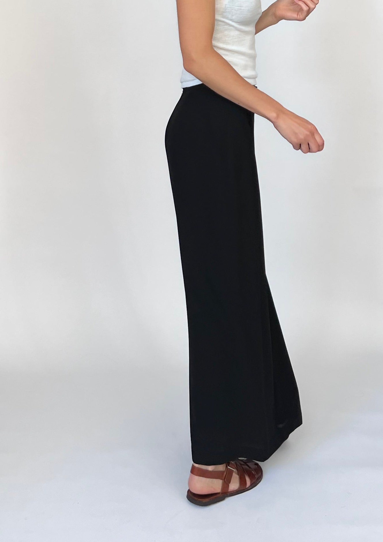 90s Black Low Waist Column Skirt XS/S W'27"