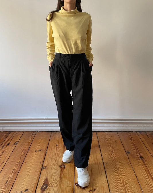 Essential Vintage Charcoal Grey Straight Leg Relaxed Trousers Size 12