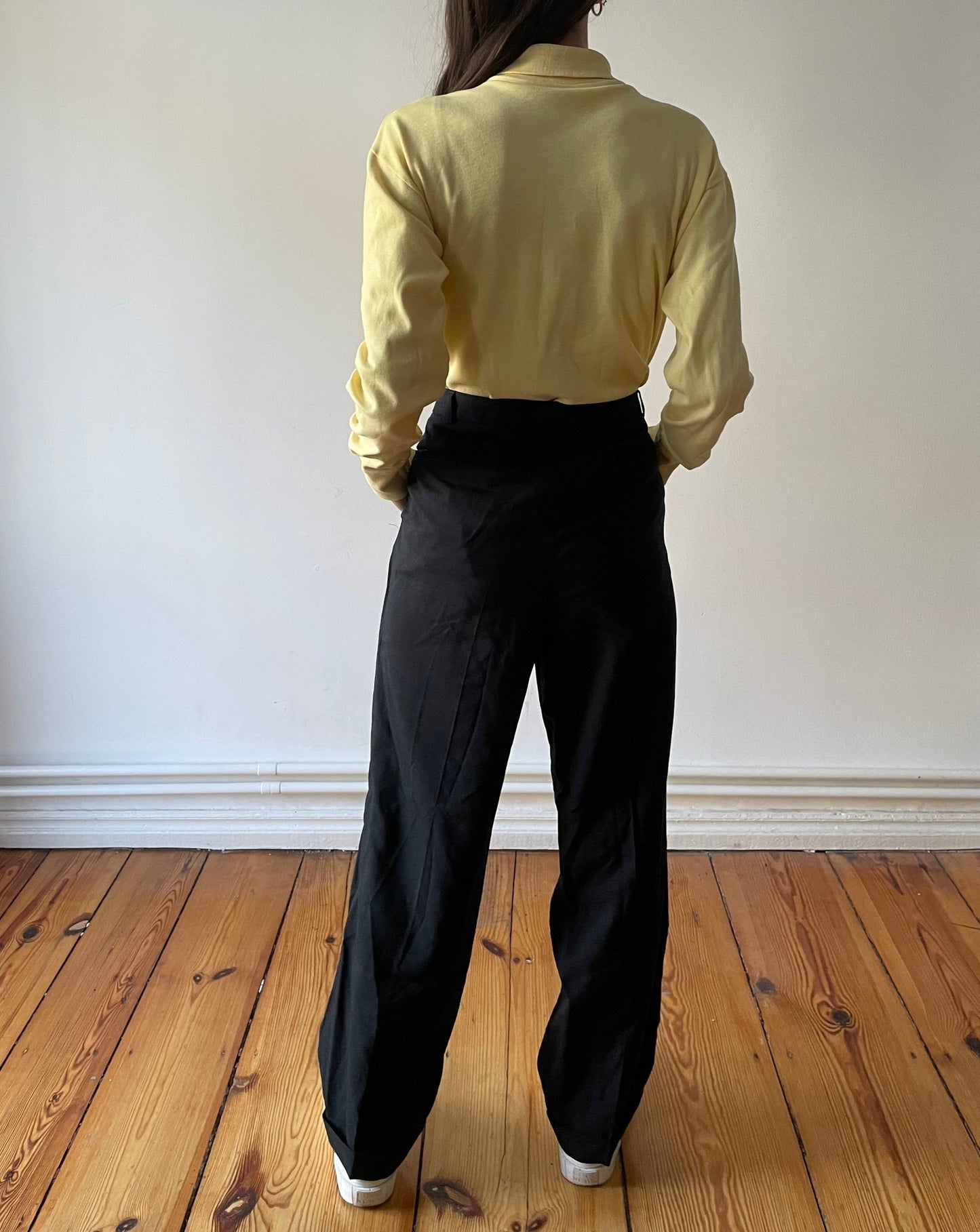 Essential Vintage Charcoal Grey Straight Leg Relaxed Trousers Size 12