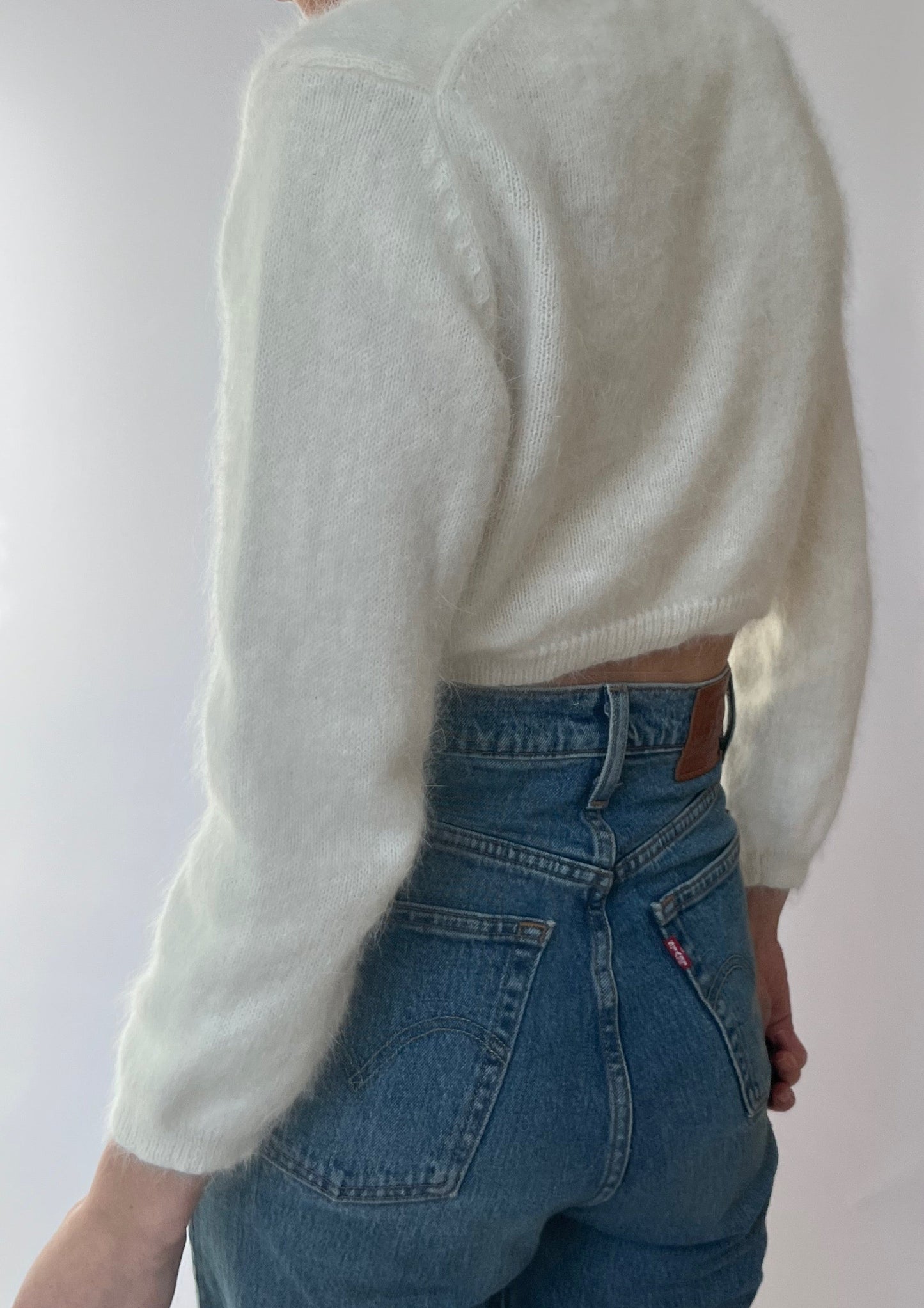 Cropped Open Angora Cardigan XS/S