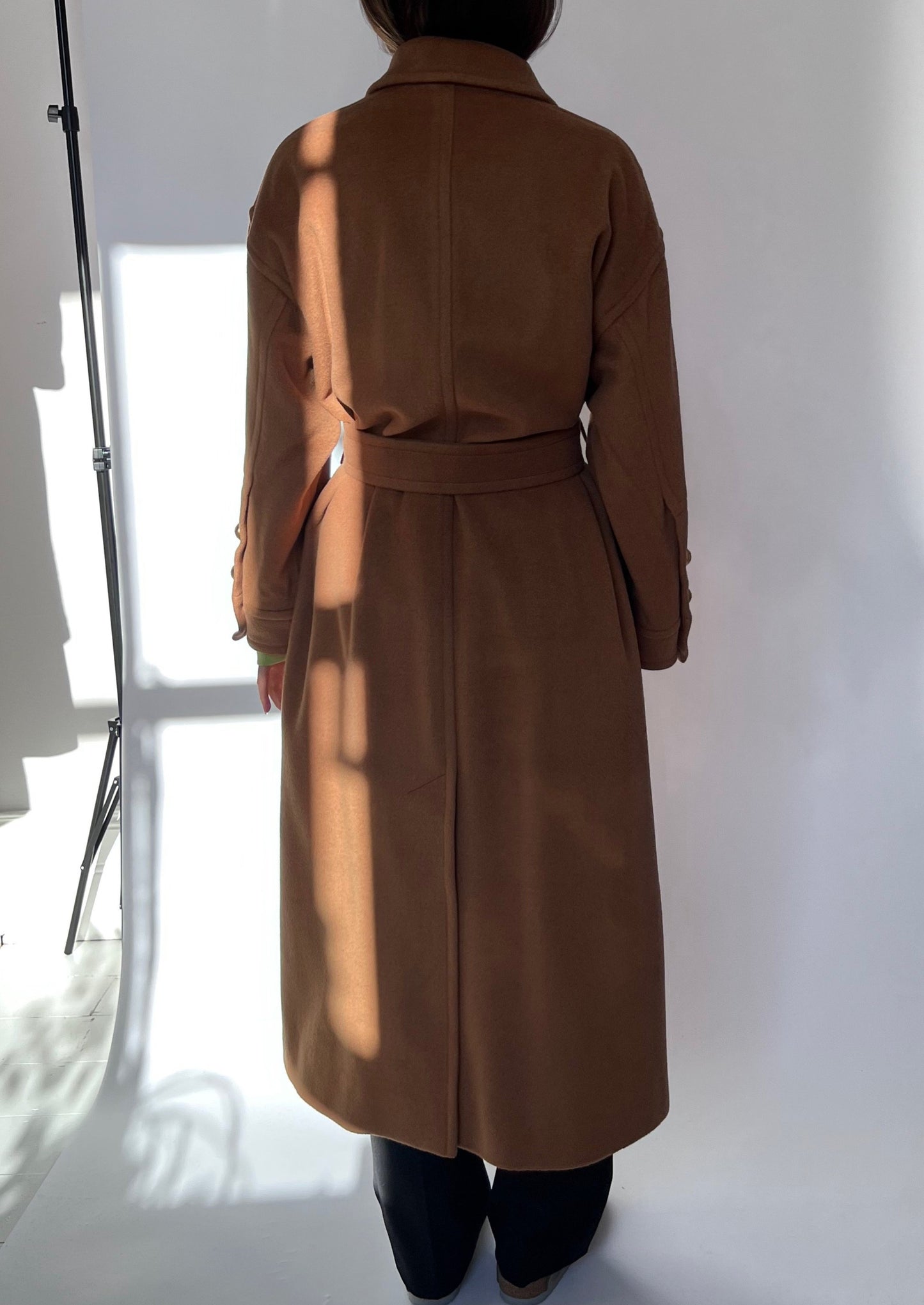 70s Jaeger Wrap Wool Cashmere Coat S/M