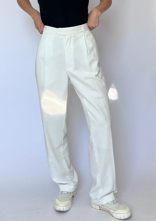 90s Cream Suit Trousers 30" M