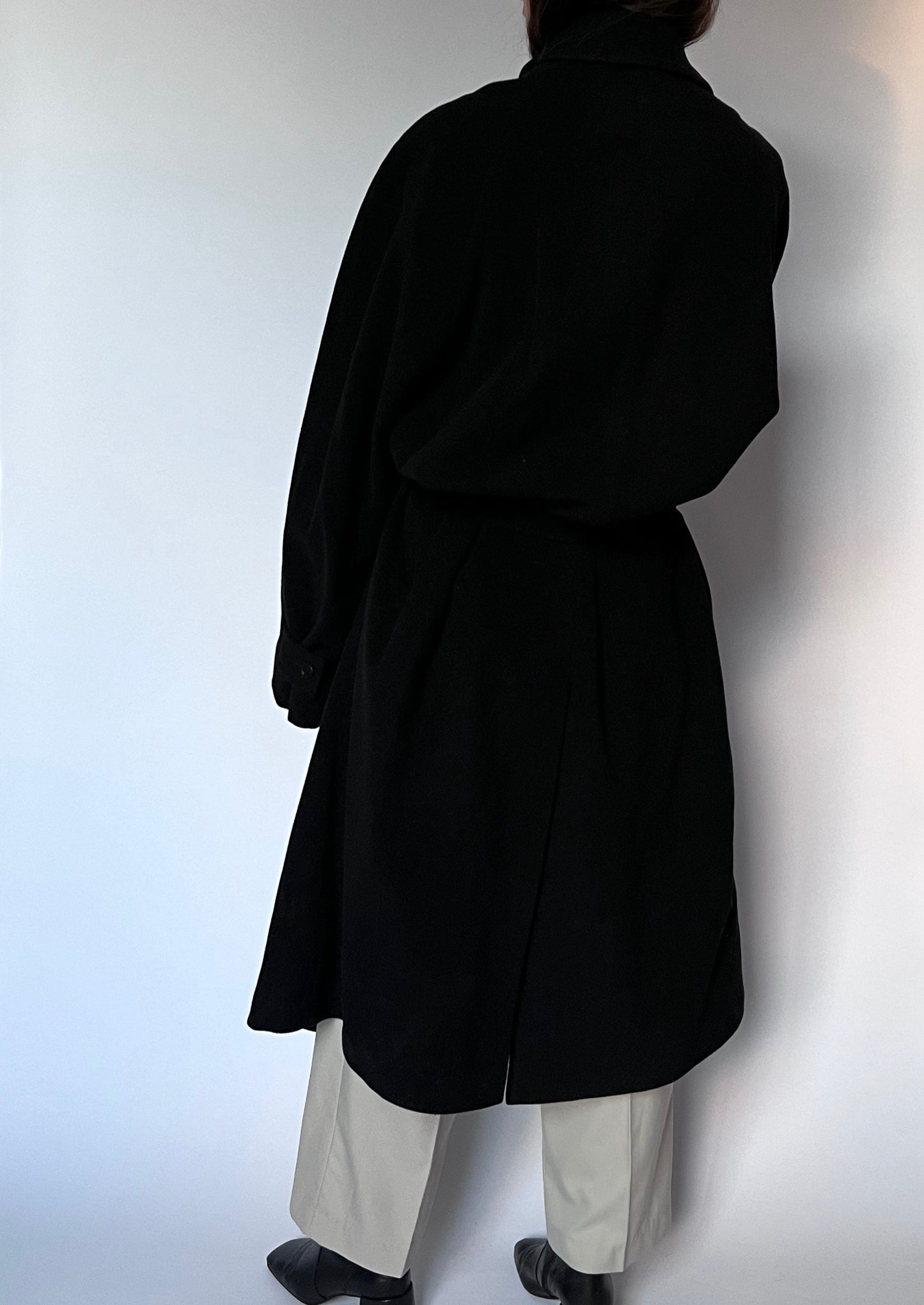Black Wool Wrap Coat S/M