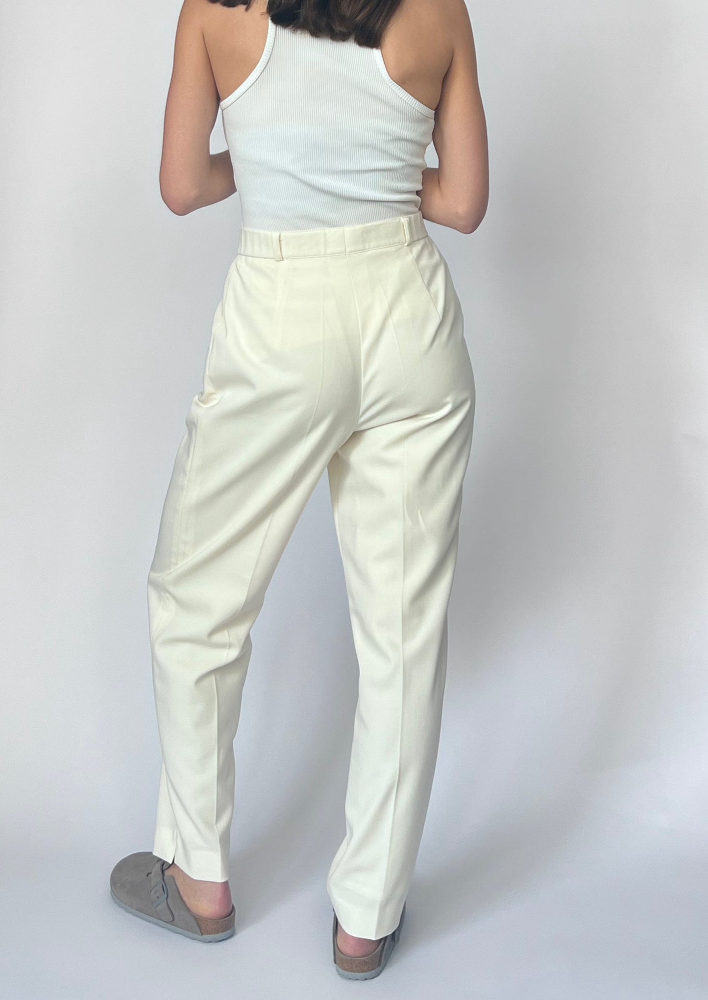 90s Cream Suit Trousers S/M