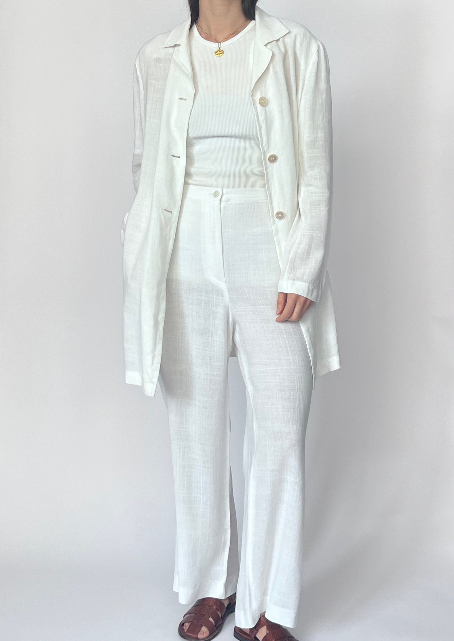 MaxMara Linen White Set Co-Ord S/M