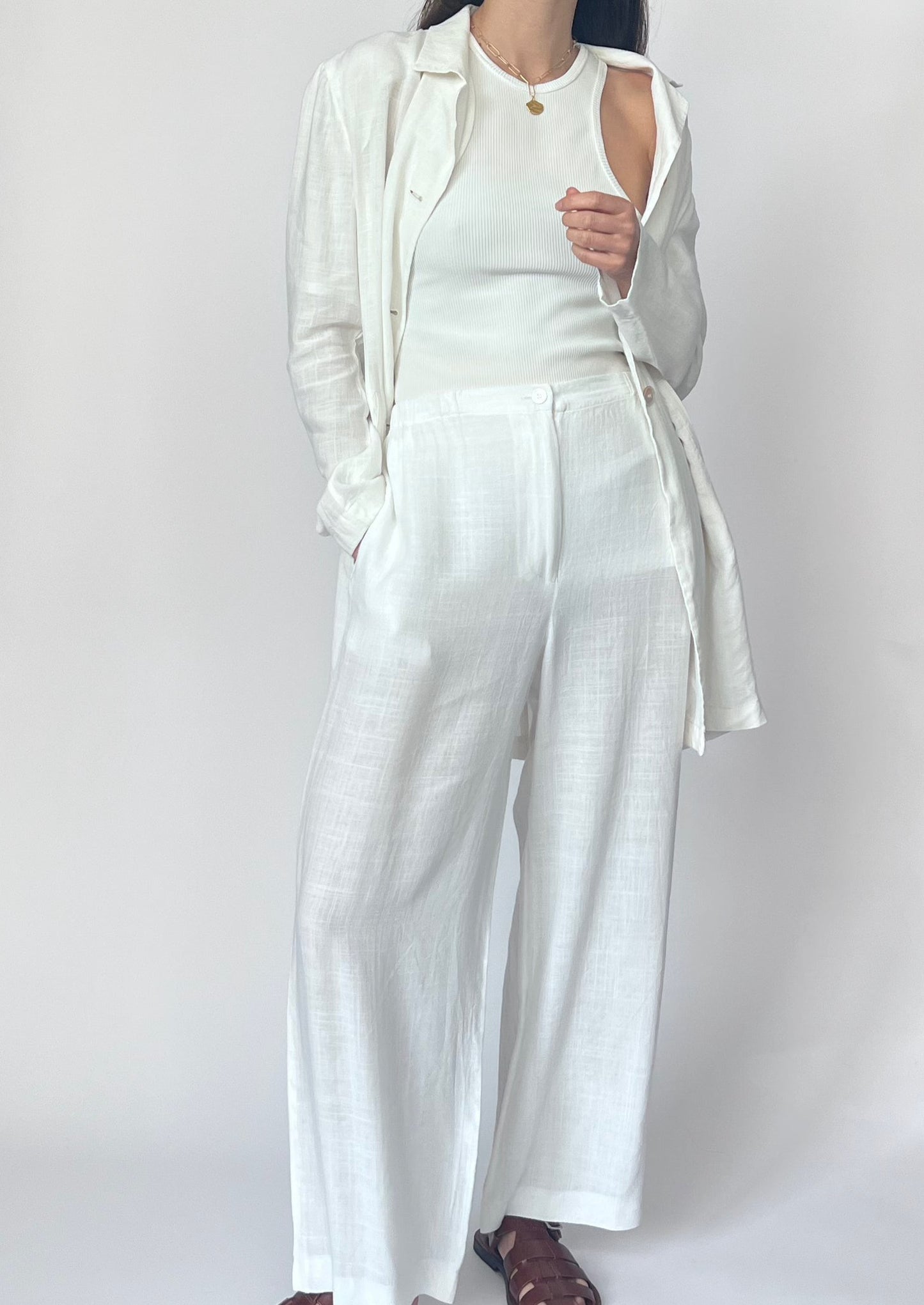 MaxMara Linen White Set Co-Ord S/M