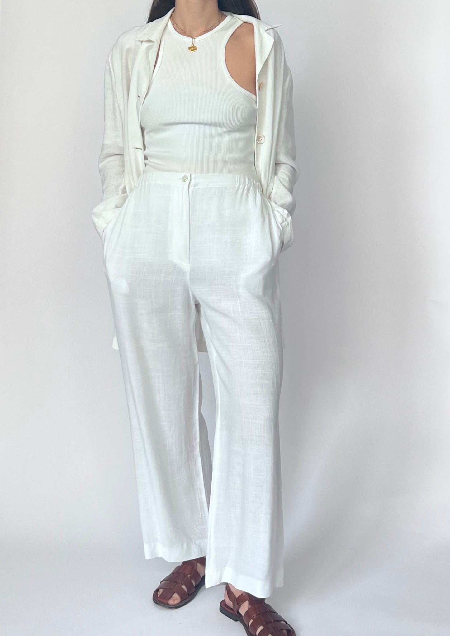 MaxMara Linen White Set Co-Ord S/M