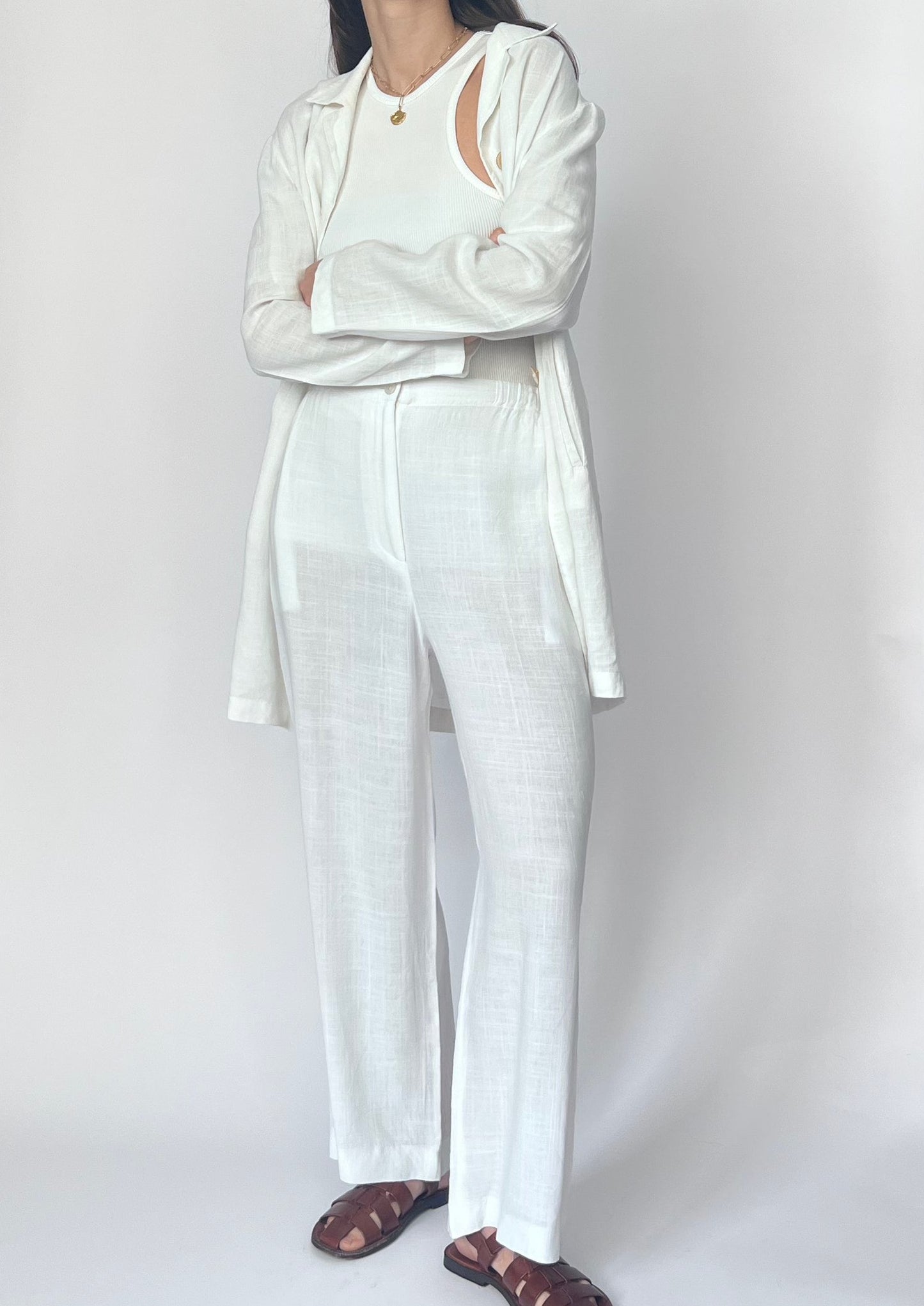 MaxMara Linen White Set Co-Ord S/M