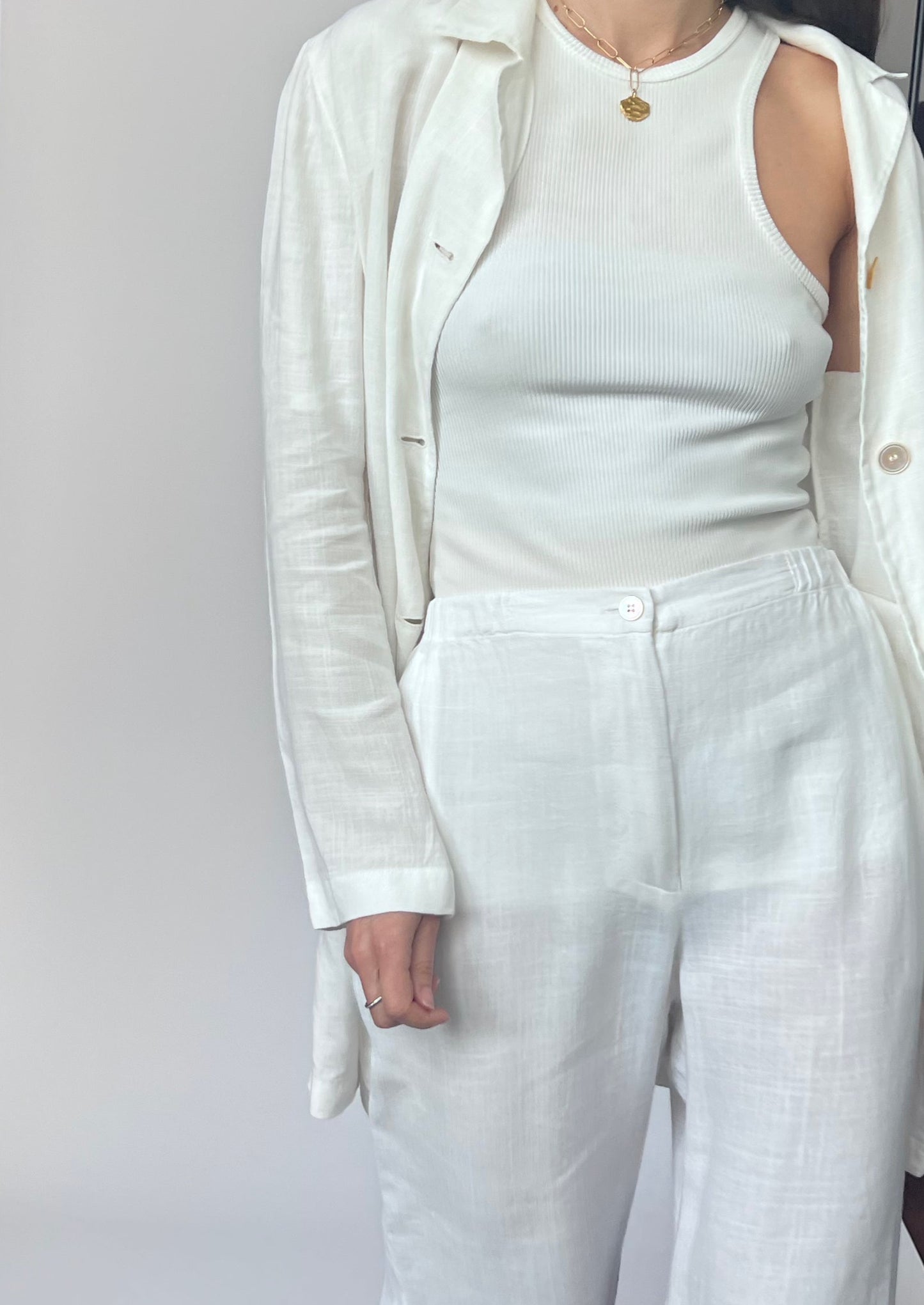 MaxMara Linen White Set Co-Ord S/M