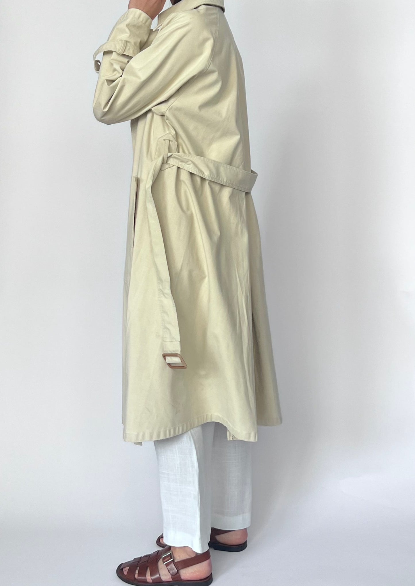 1970s Jaeger Cream Trench Coat XS/S