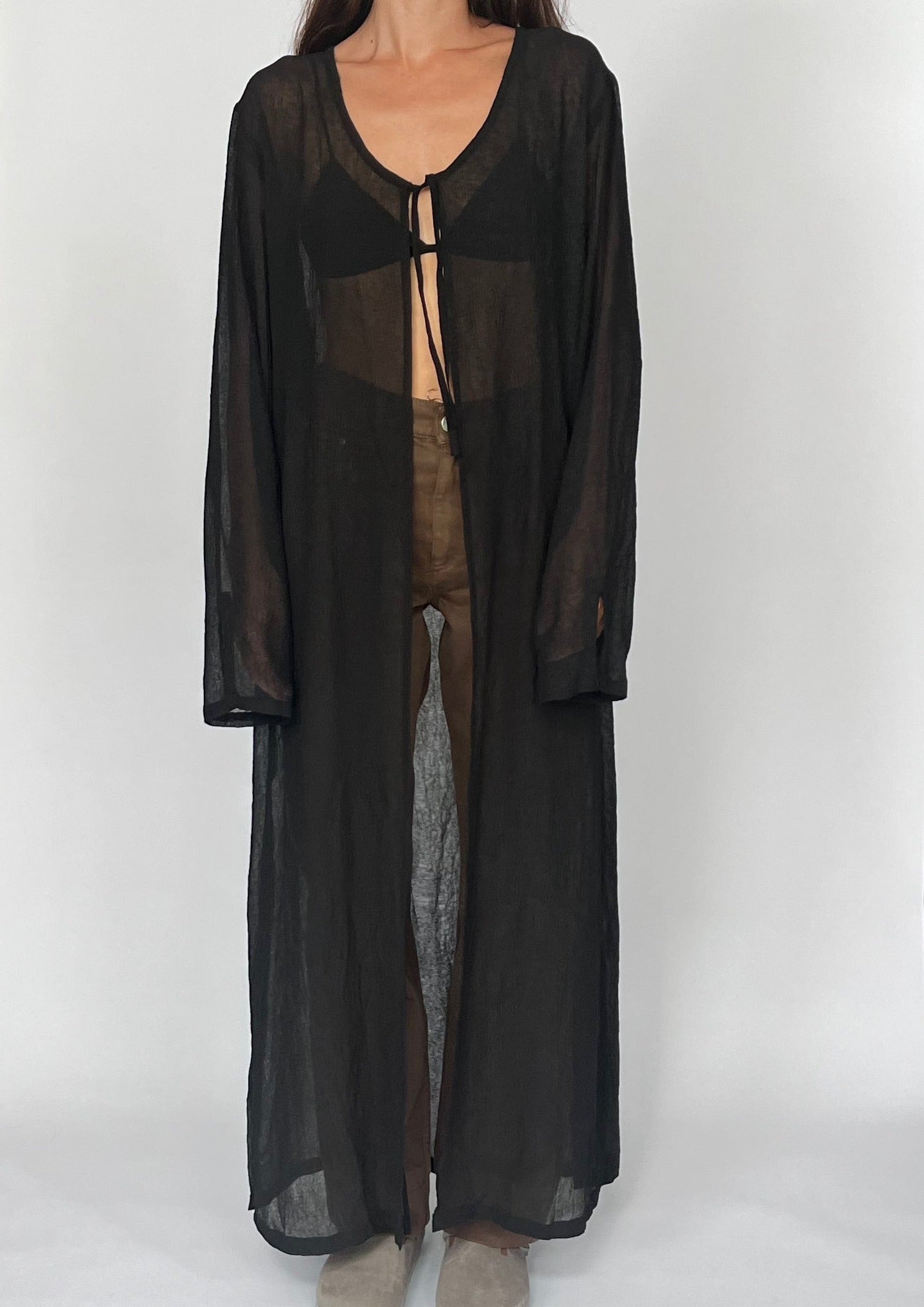 90s Deadstock Maxi Sheer Cardigan S/M/L