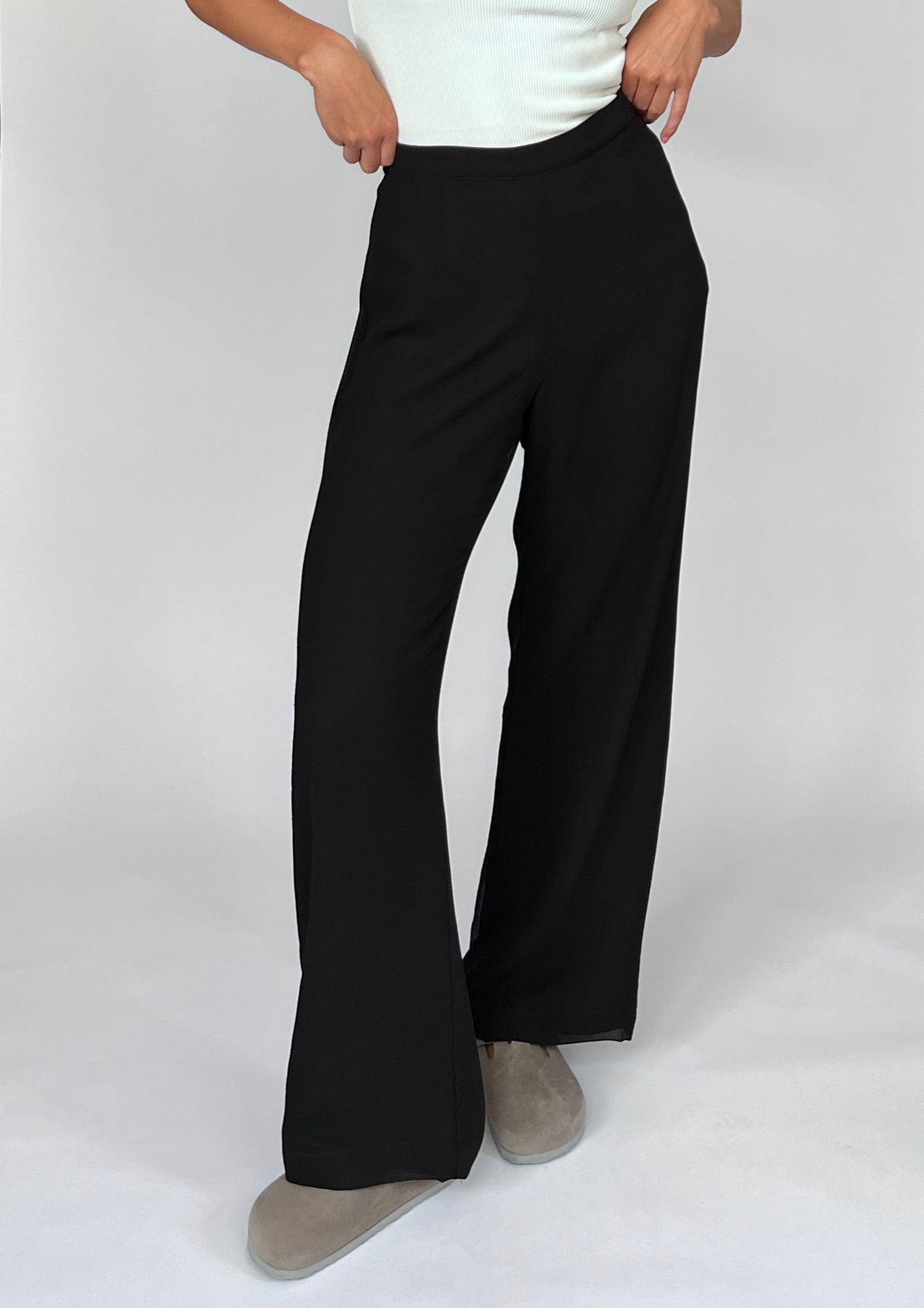 90s Chiffon Lined Flared Trousers M W'30"