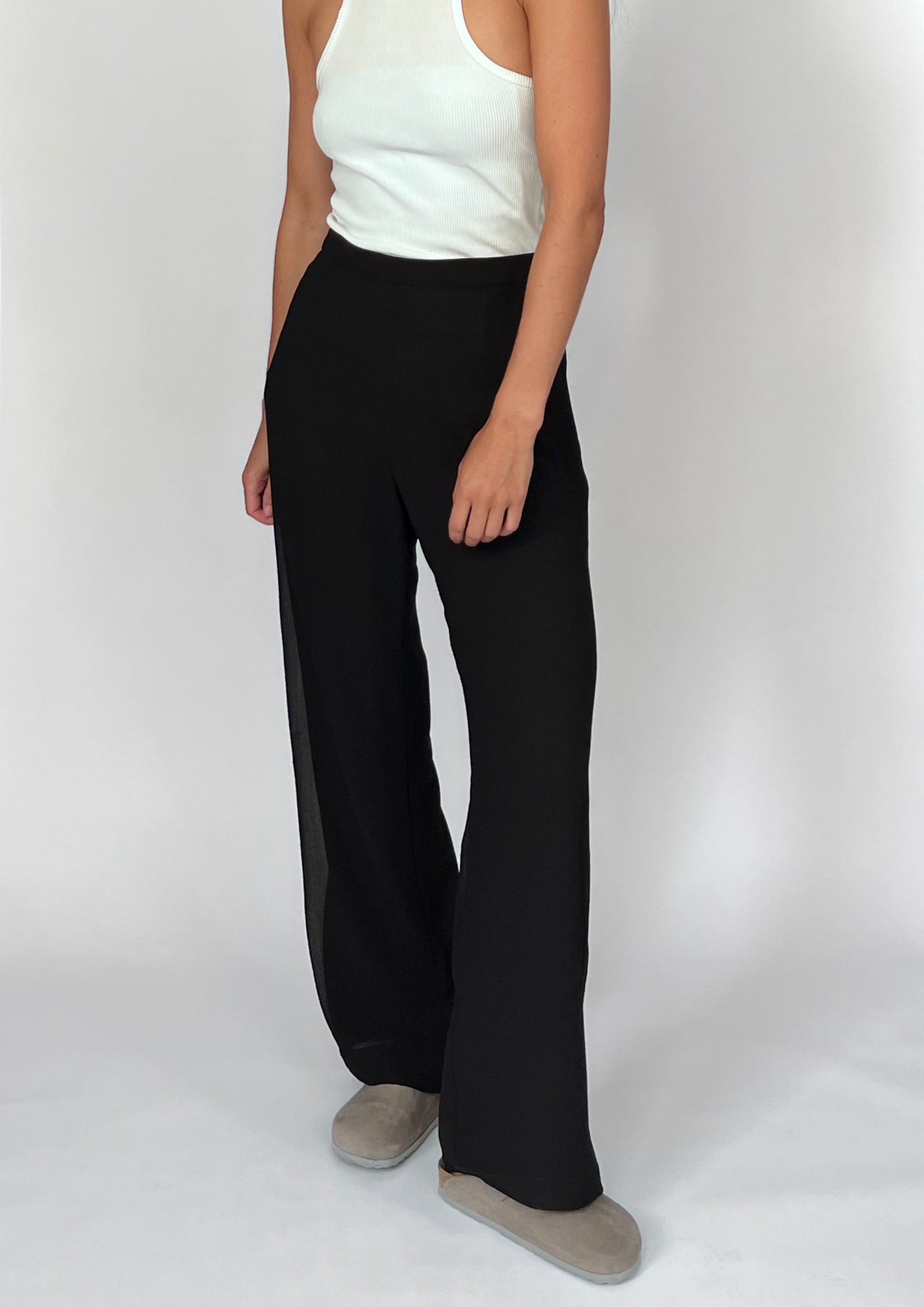 90s Chiffon Lined Flared Trousers M W'30"