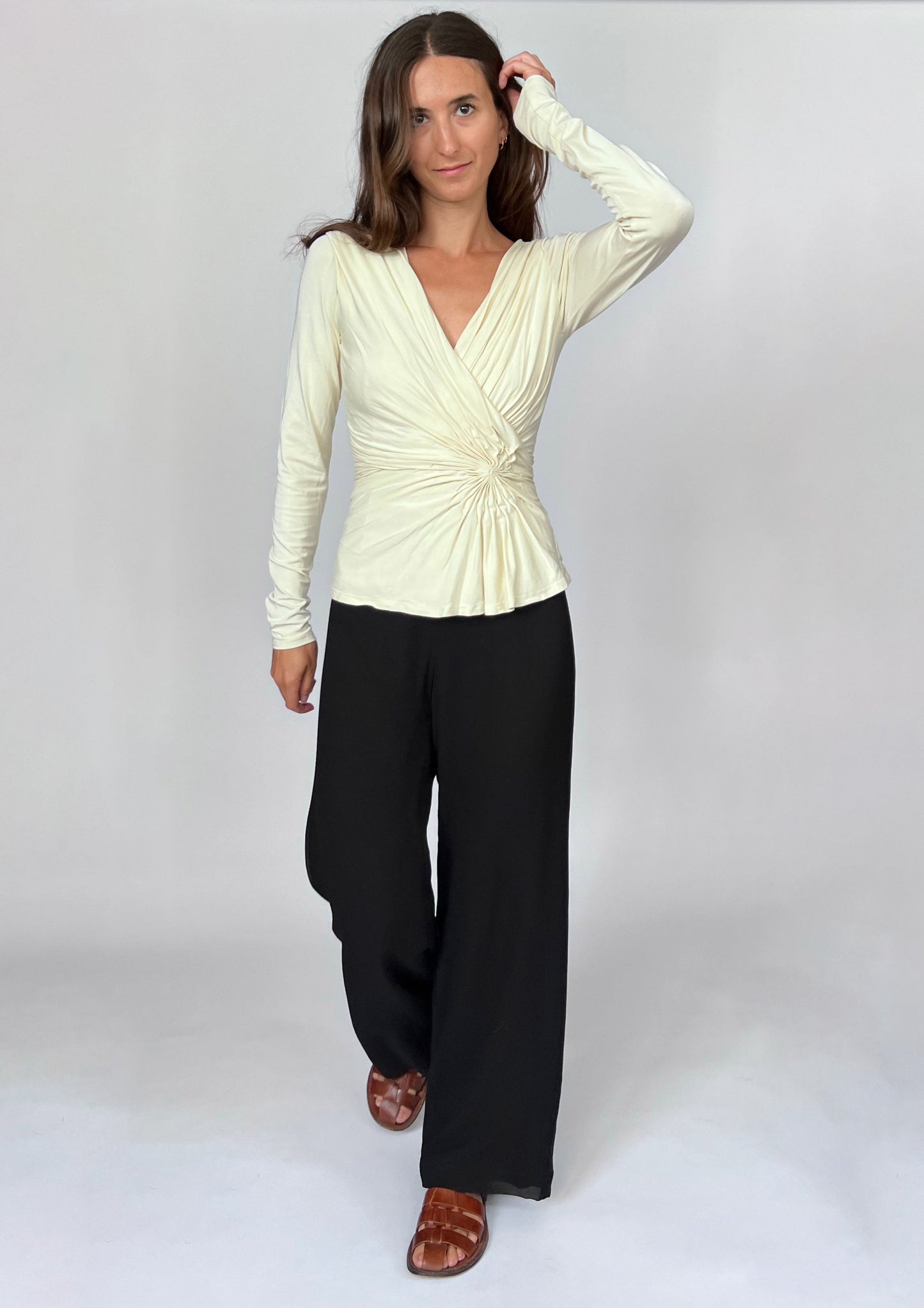 90s Donna Karen Twist Wrap Top S/M