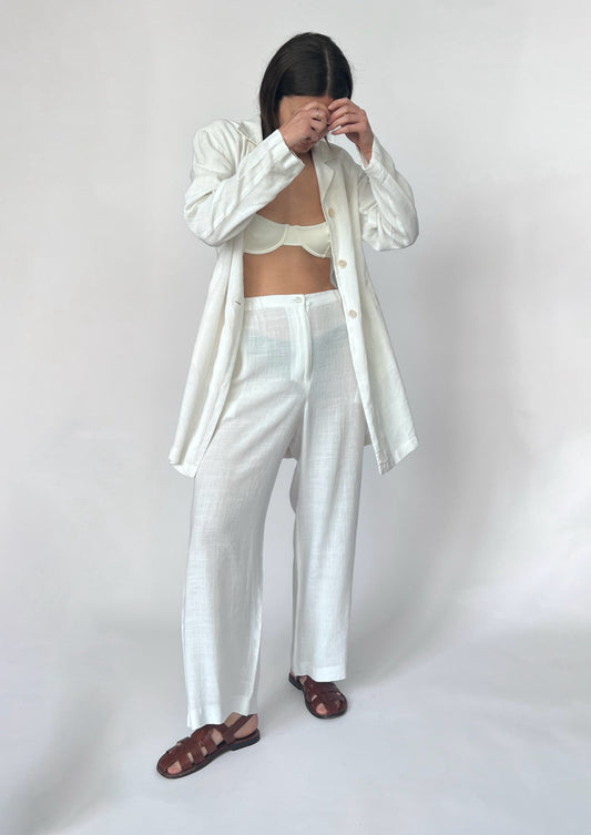 MaxMara Linen White Set Co-Ord S/M