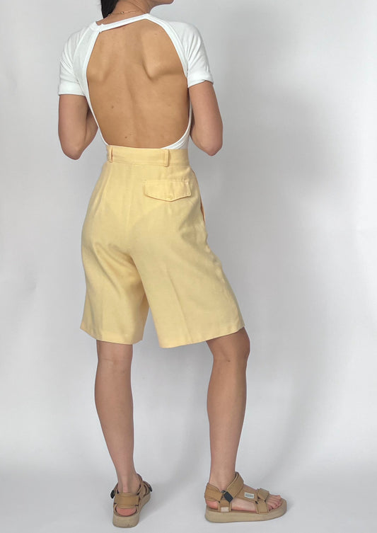 90s Yellow Bermuda Shorts S/M W'29"