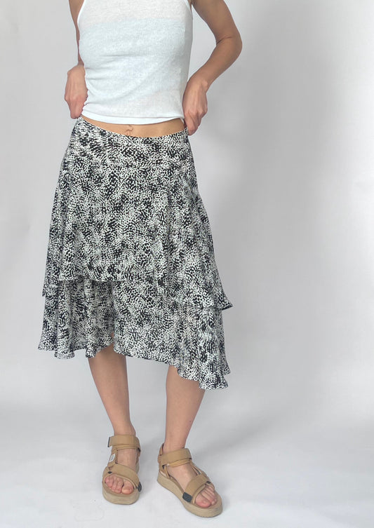 90s Low Waist Tiered Skirt XS/S W'26"