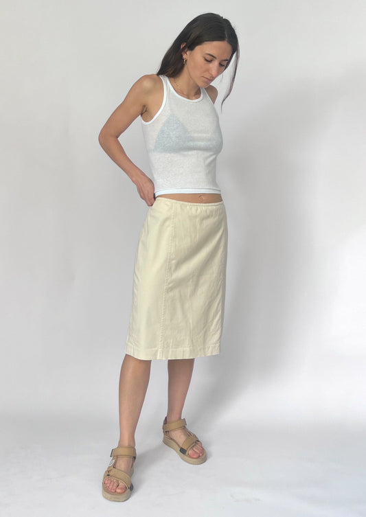 90s Cream Calvin Klein Skirt M/L W'35"