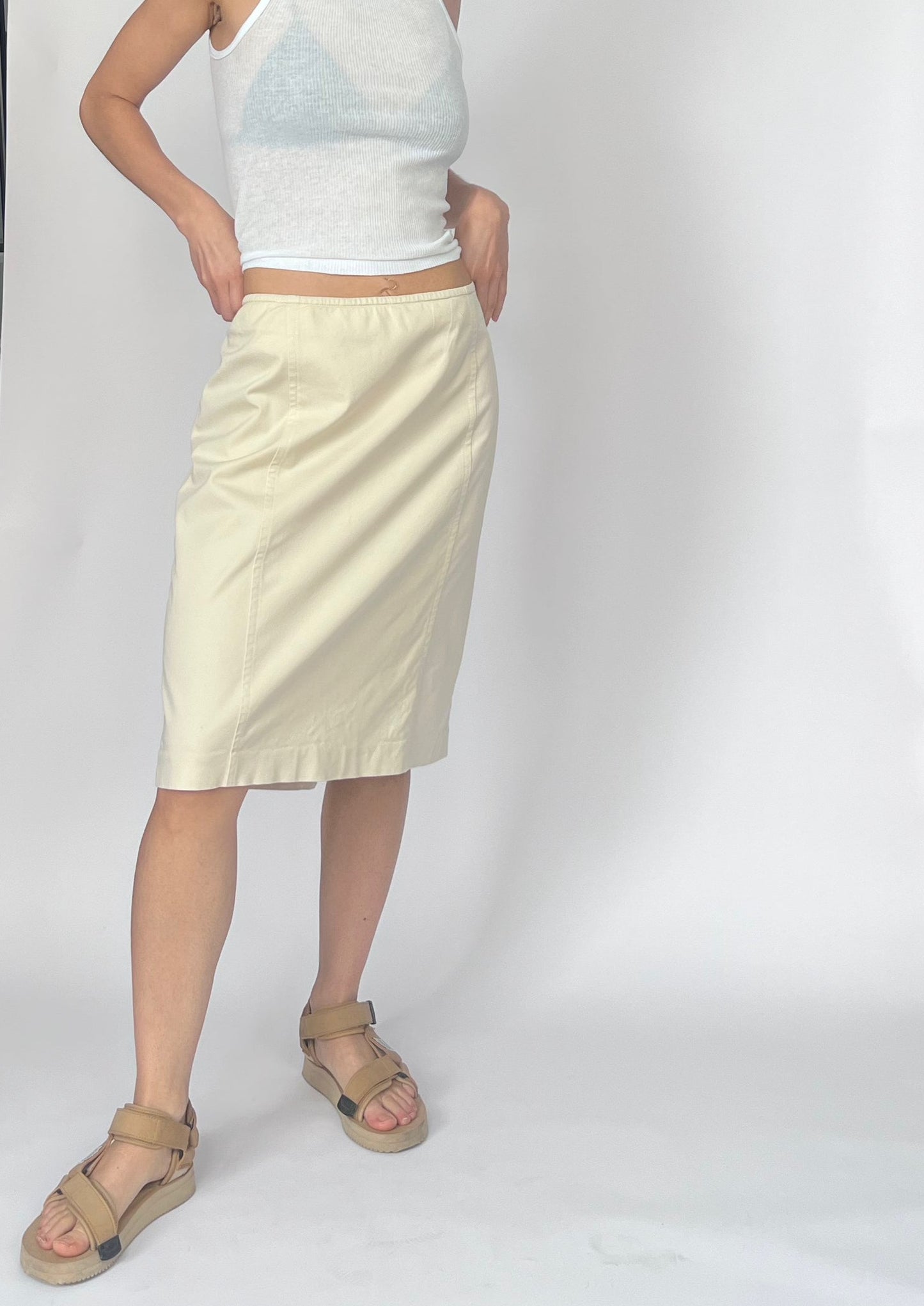 90s Cream Calvin Klein Skirt M/L W'35"