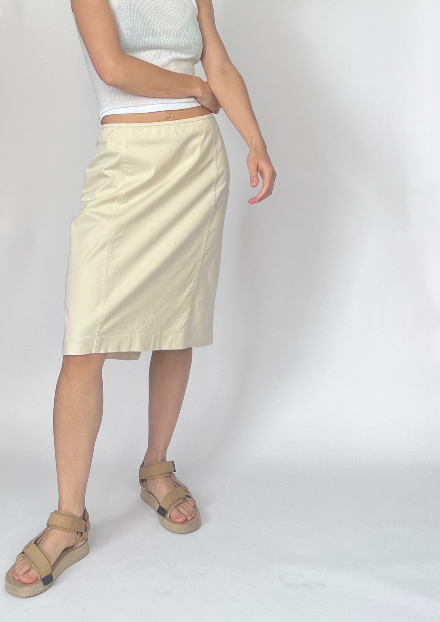 90s Cream Calvin Klein Skirt M/L W'35"