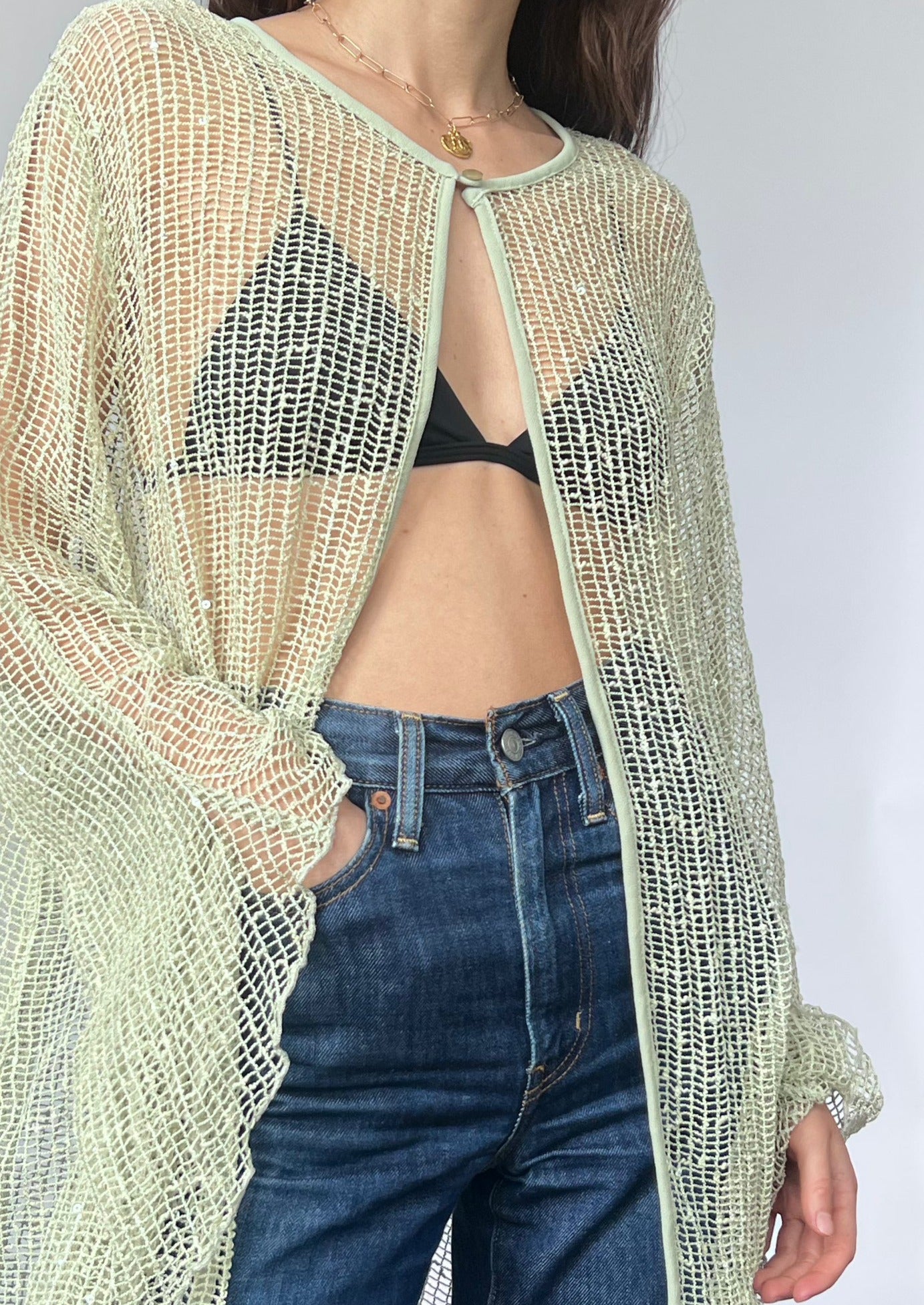 90s Sheer Mesh Cardigan S/M/L