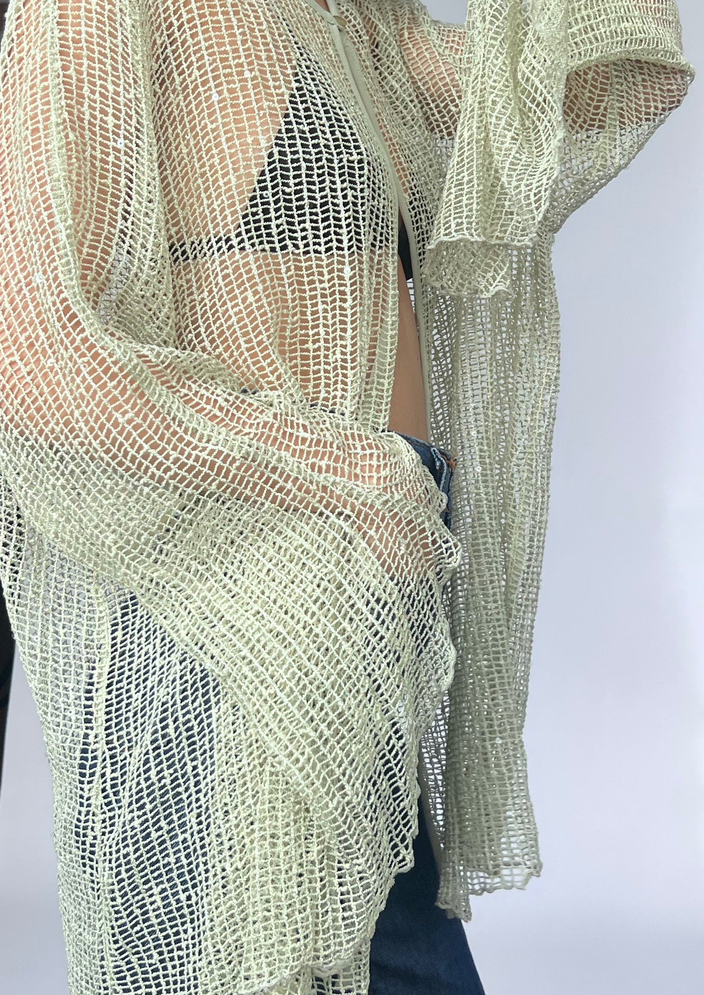 90s Sheer Mesh Cardigan S/M/L