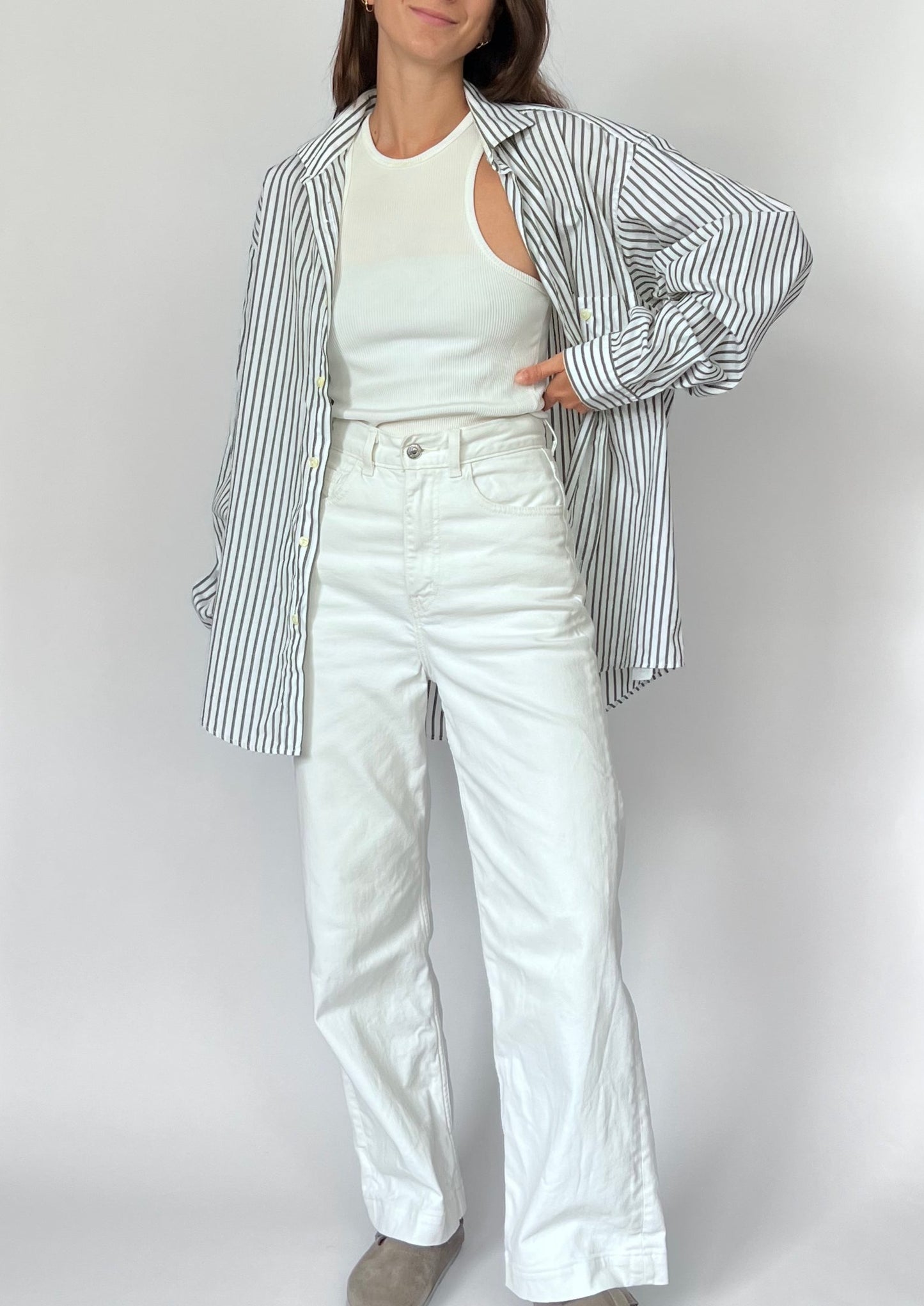 90s Italian Relaxed Striped Shirt S/M/L