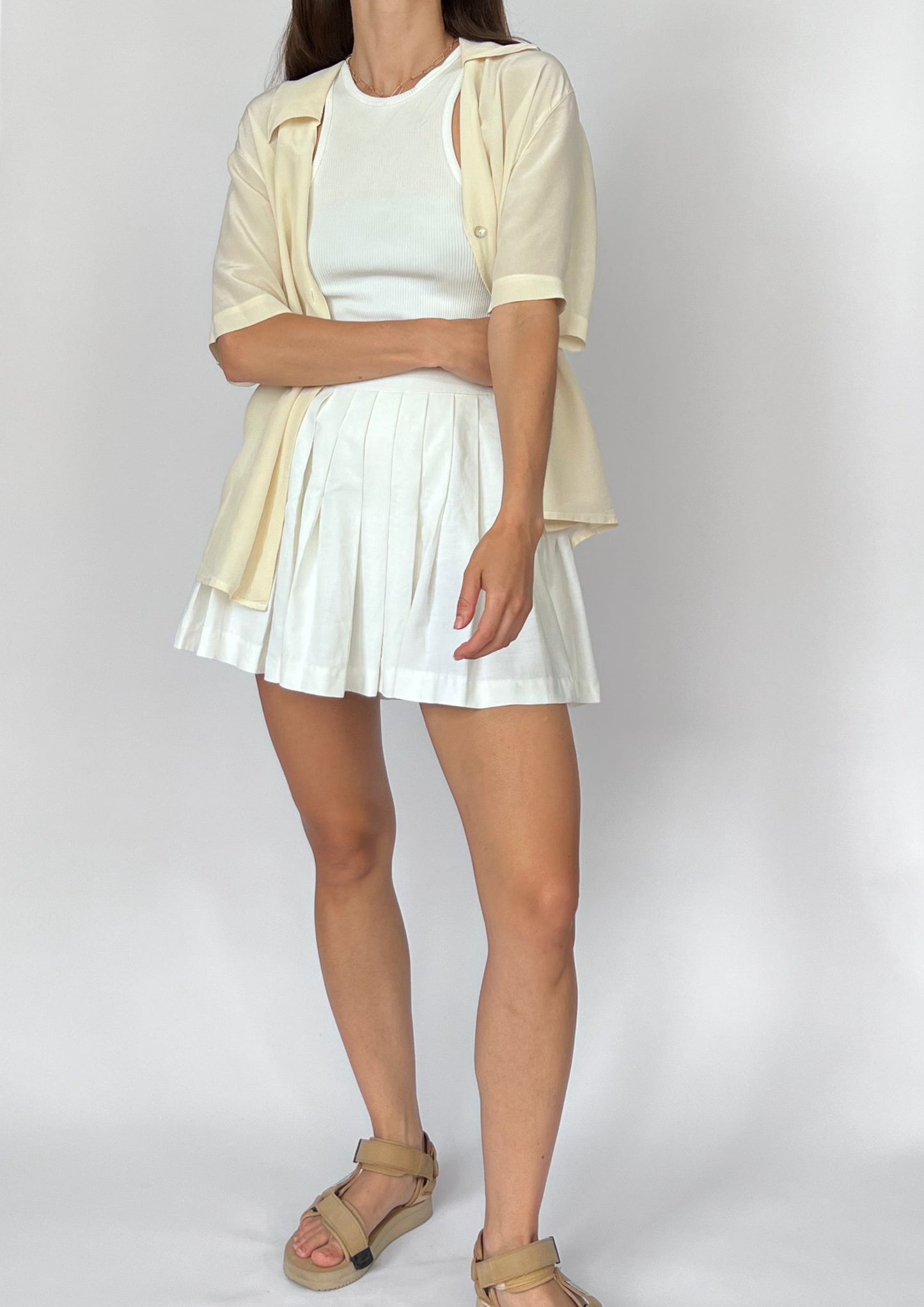 Silk 90s Cream Resort Shirt S/M/L