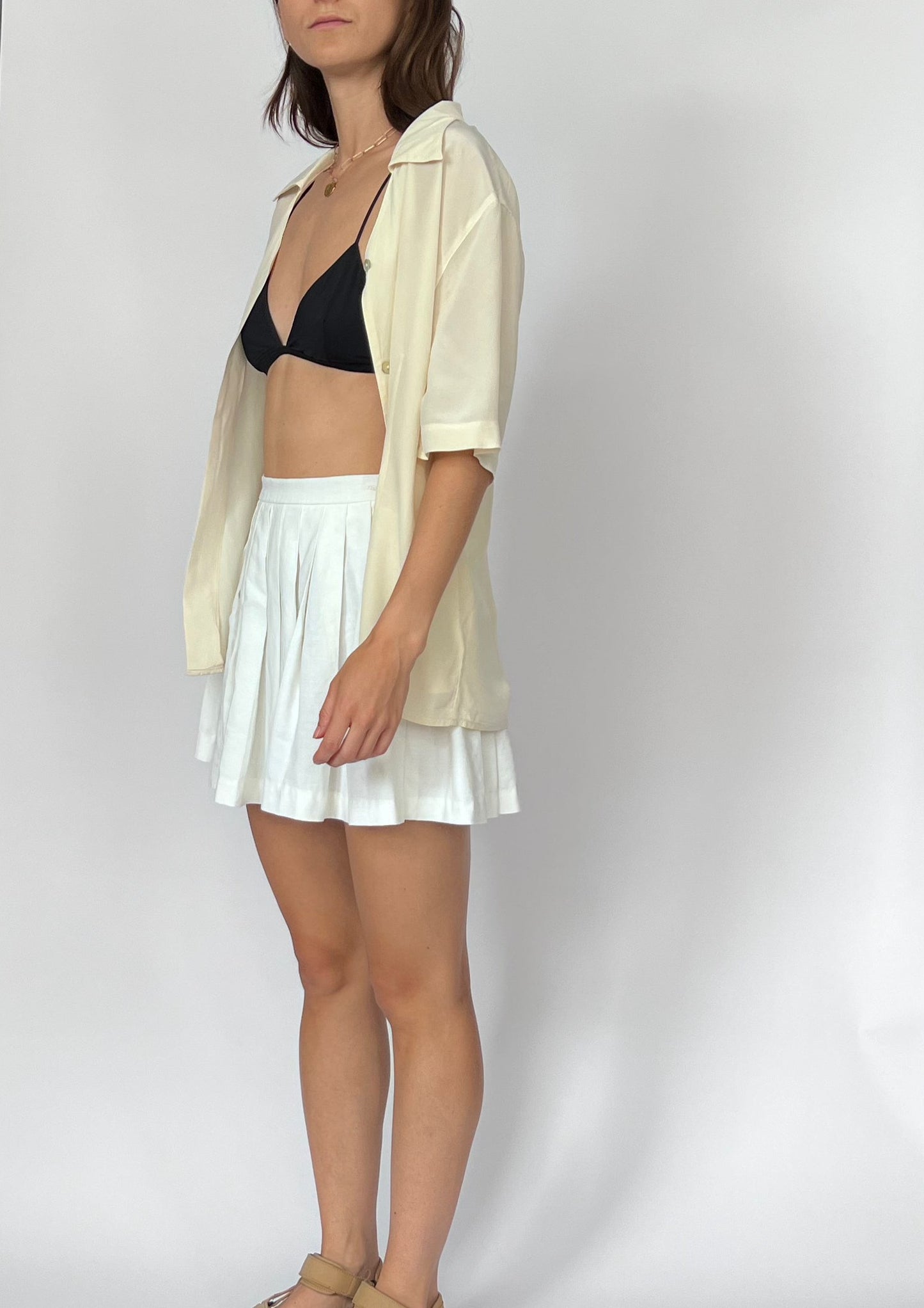 Silk 90s Cream Resort Shirt S/M/L