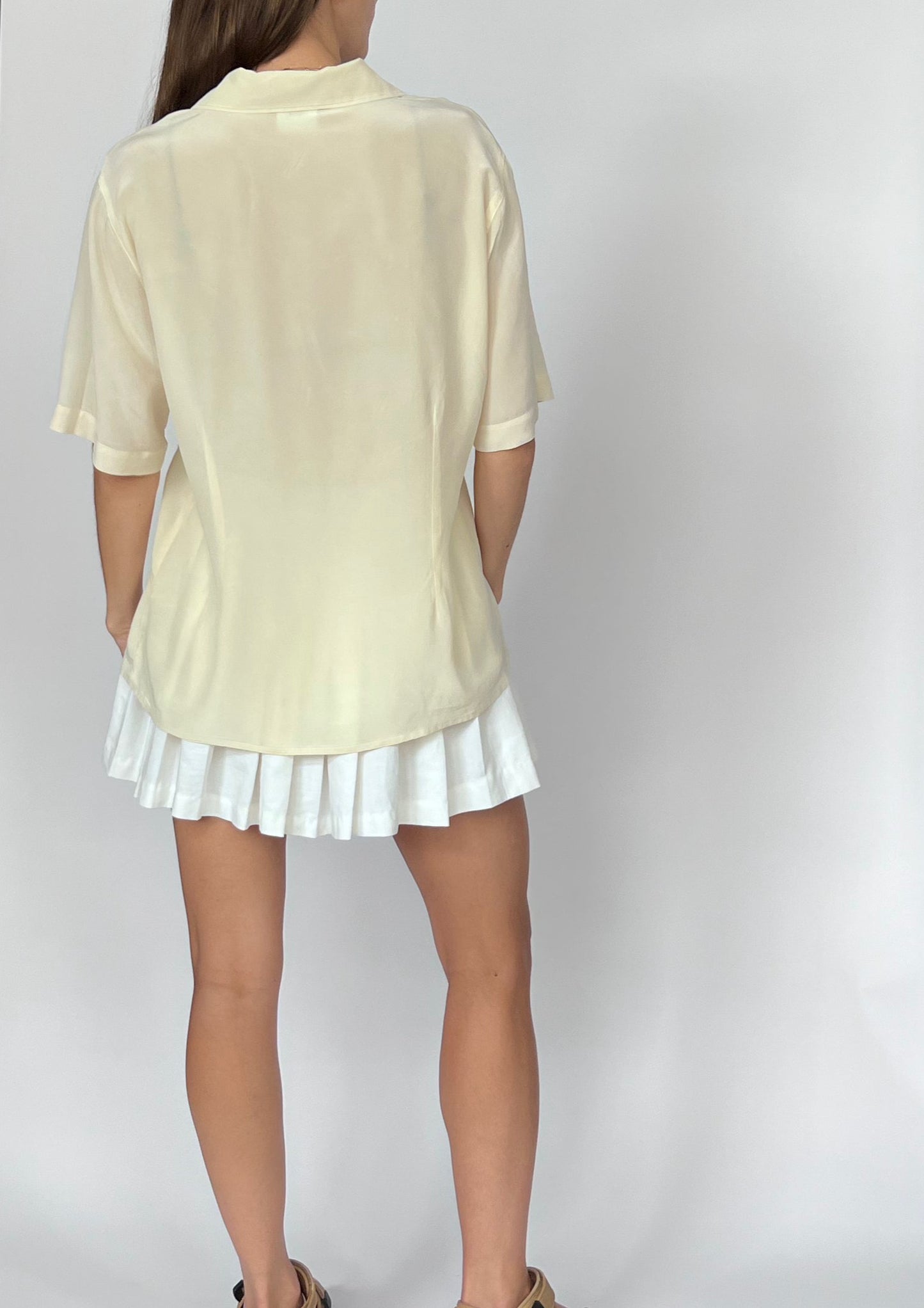 Silk 90s Cream Resort Shirt S/M/L