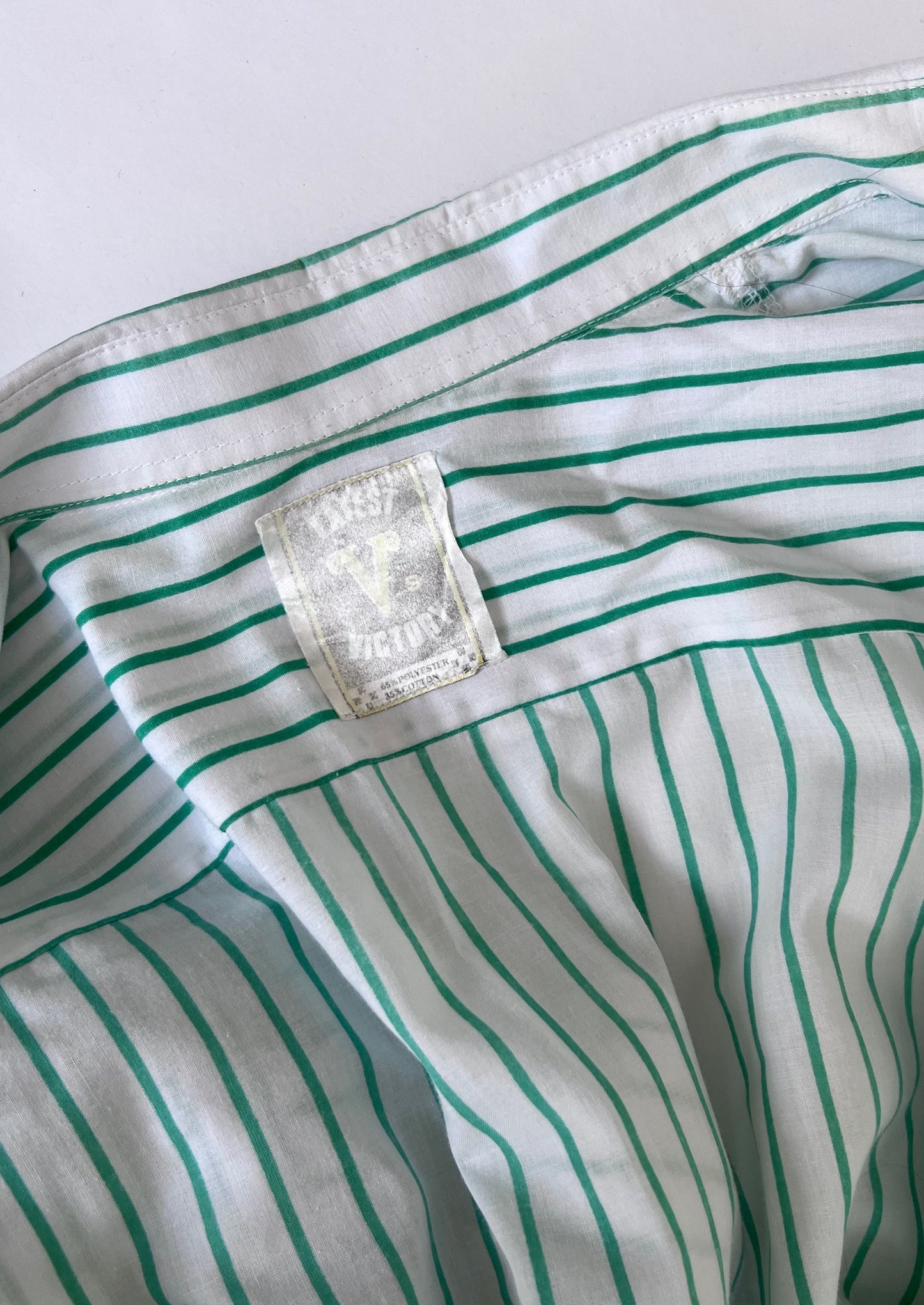 90s Green Striped Shirt S/M/L