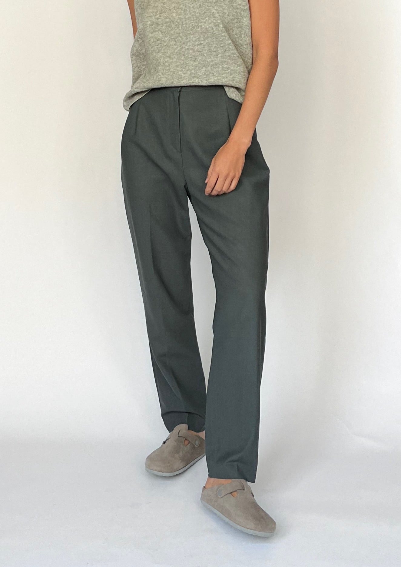 90s Tailored Grey Wool Trousers XS/S