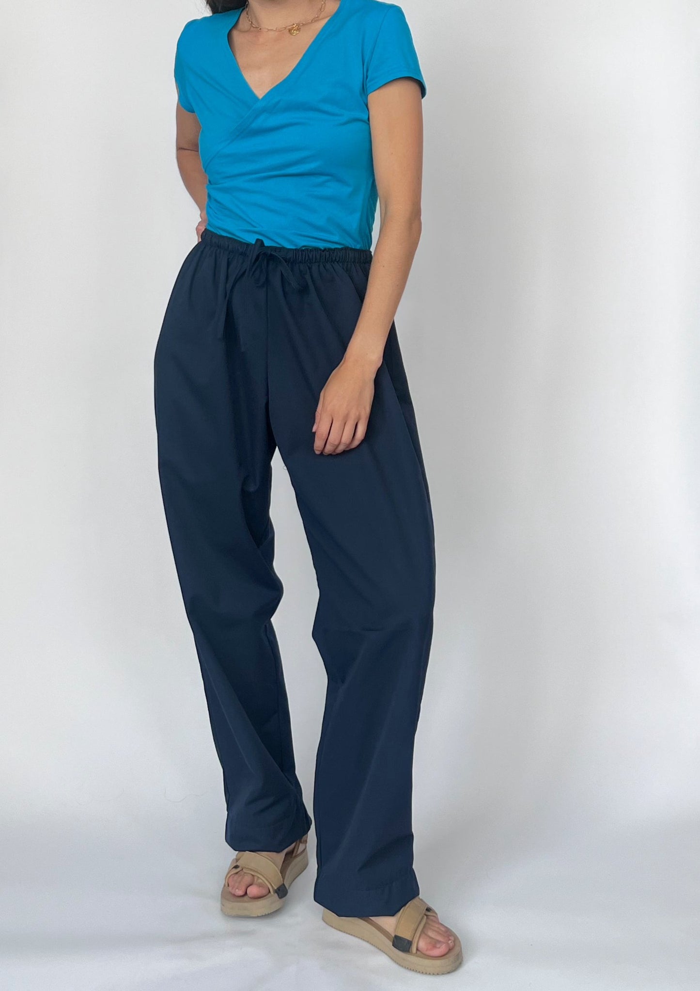 90s Blue Wrap Top XS/S