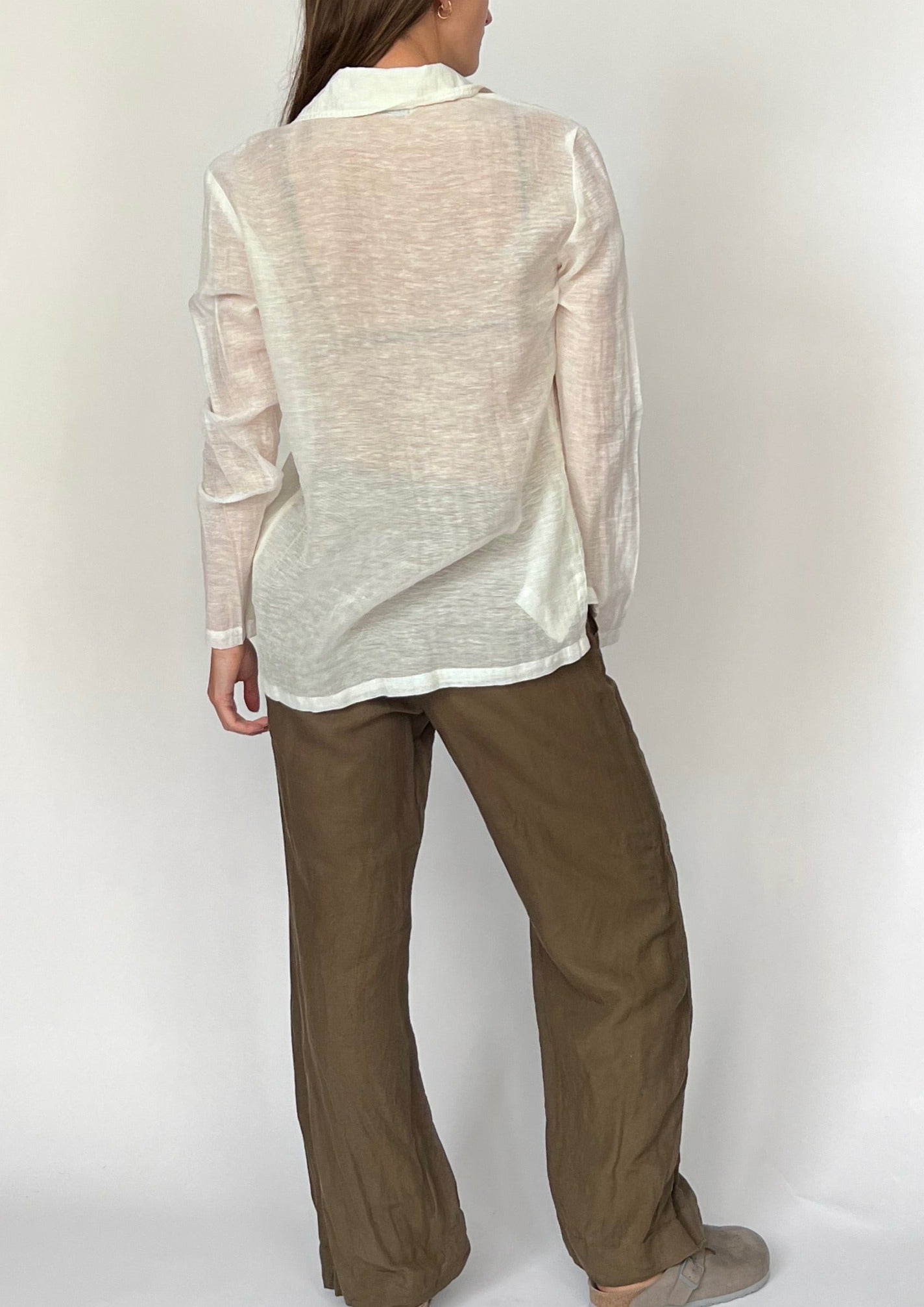 90s Sheer White Slim Fit Shirt XS/S