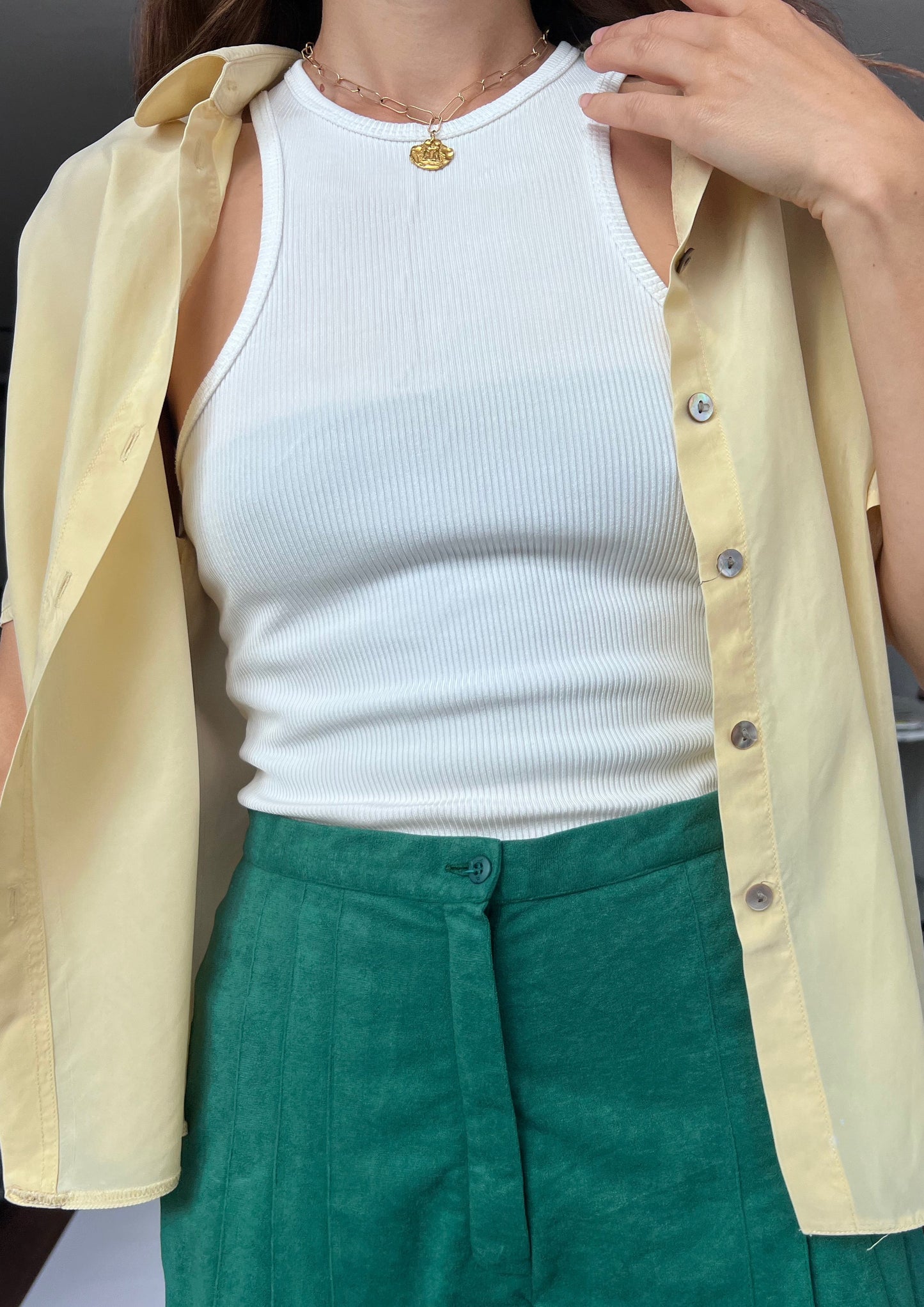 90s Fila Green Pleat Shorts XS/S