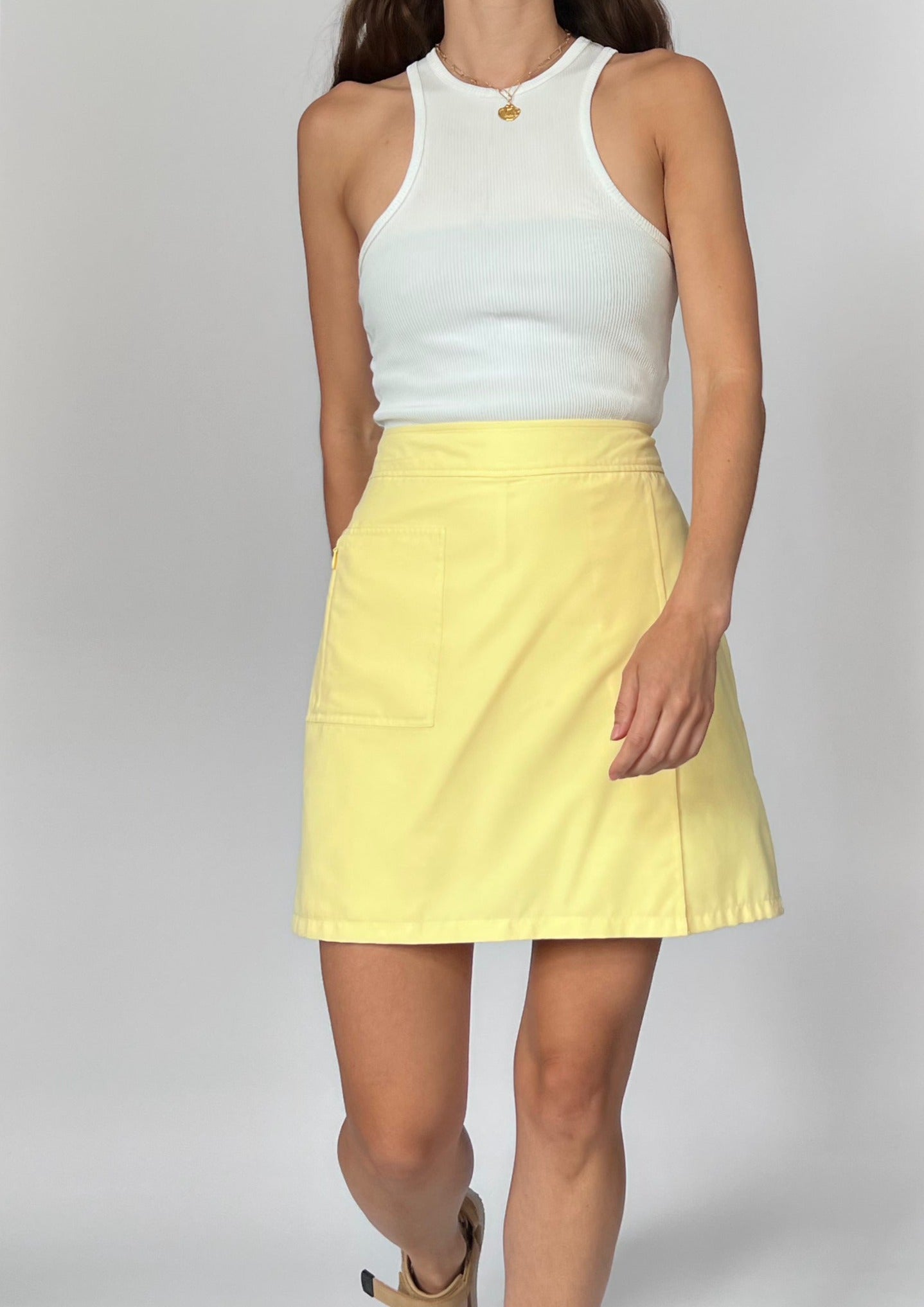 90s Yellow Skirt M