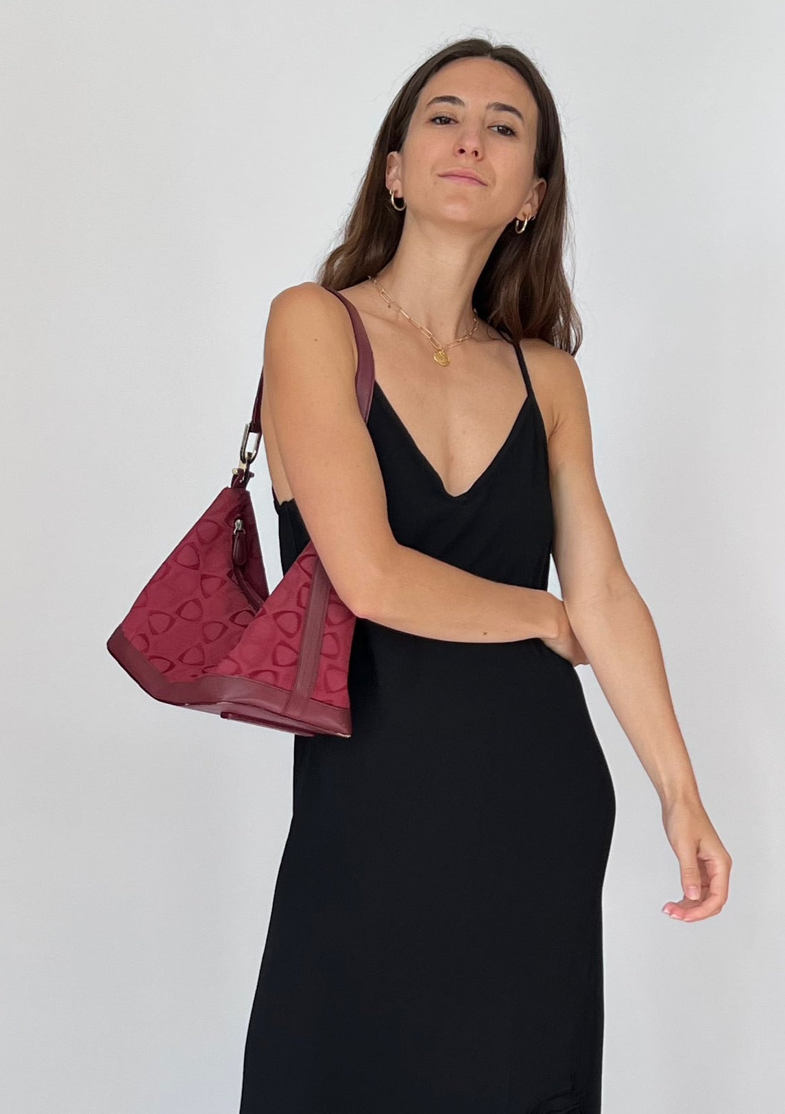 90s Burgundy Shoulder Bag