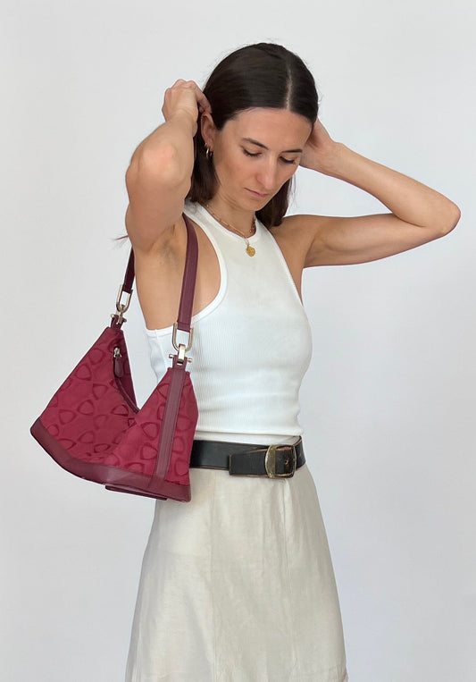 90s Burgundy Shoulder Bag