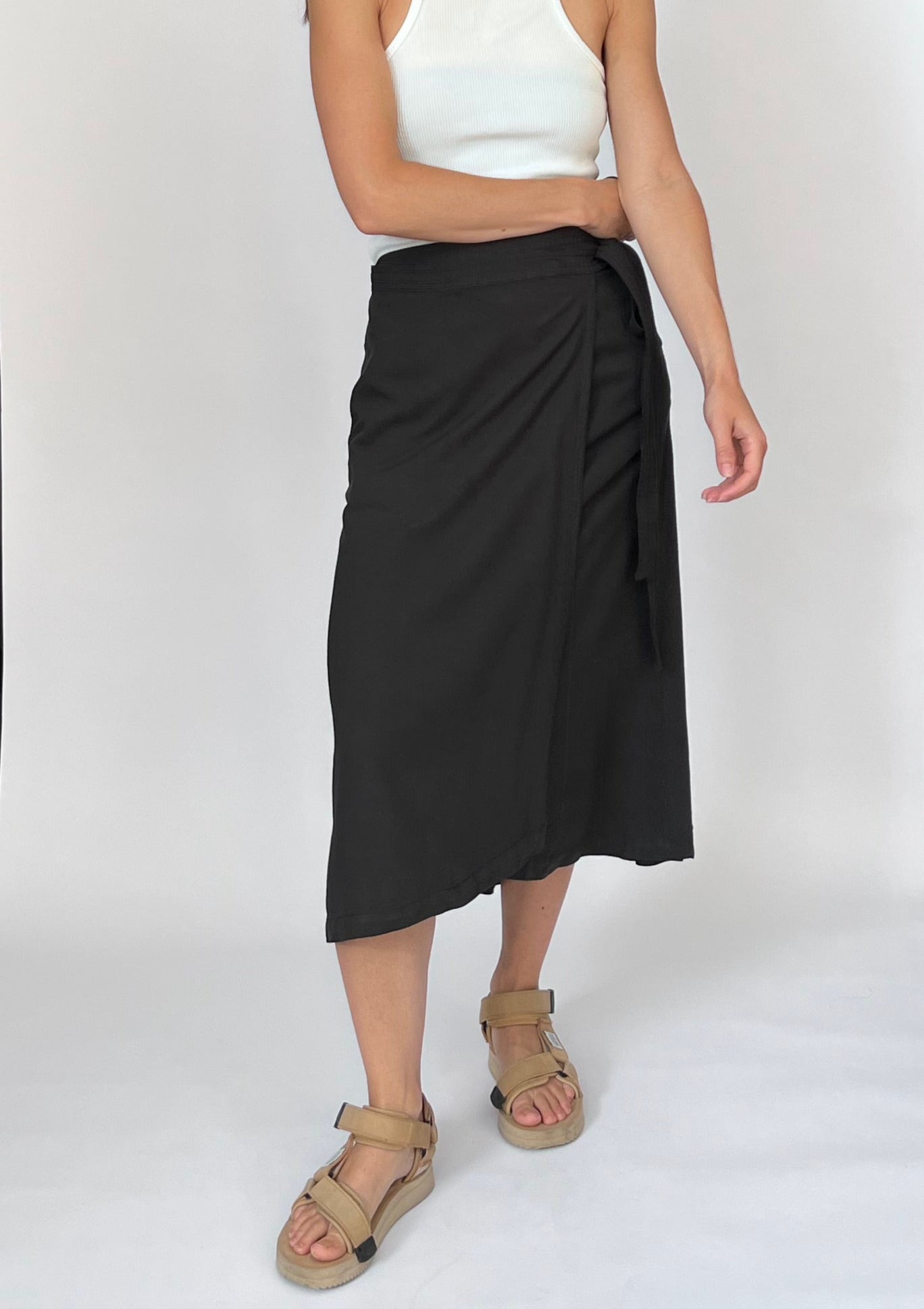 90s Gap Black Wrap Skirt W'28" S/M