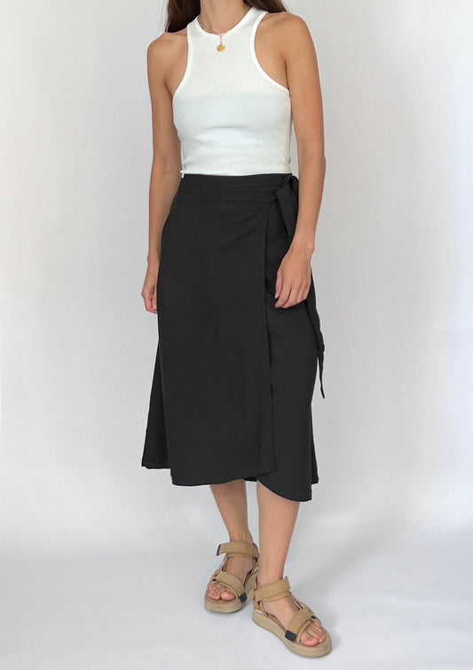 90s Gap Black Wrap Skirt W'28" S/M