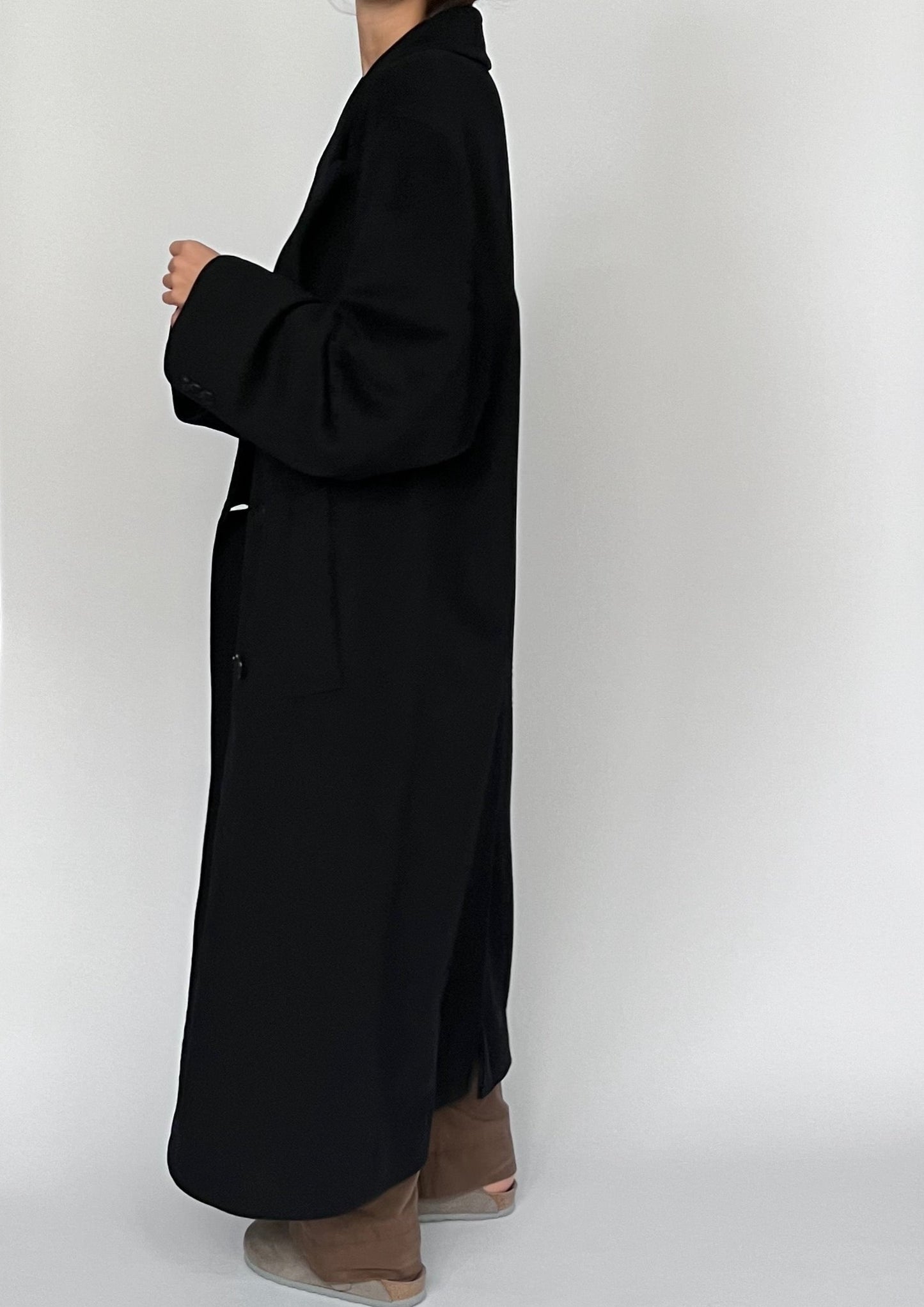 Dark Navy 90s Wool Cashmere Maxi Coat S/M/L