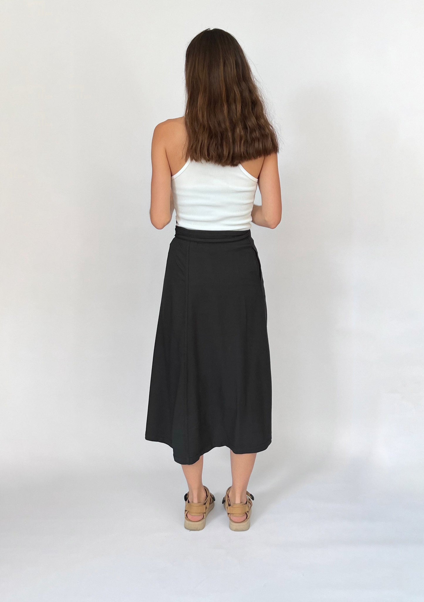 90s Gap Black Wrap Skirt W'28" S/M