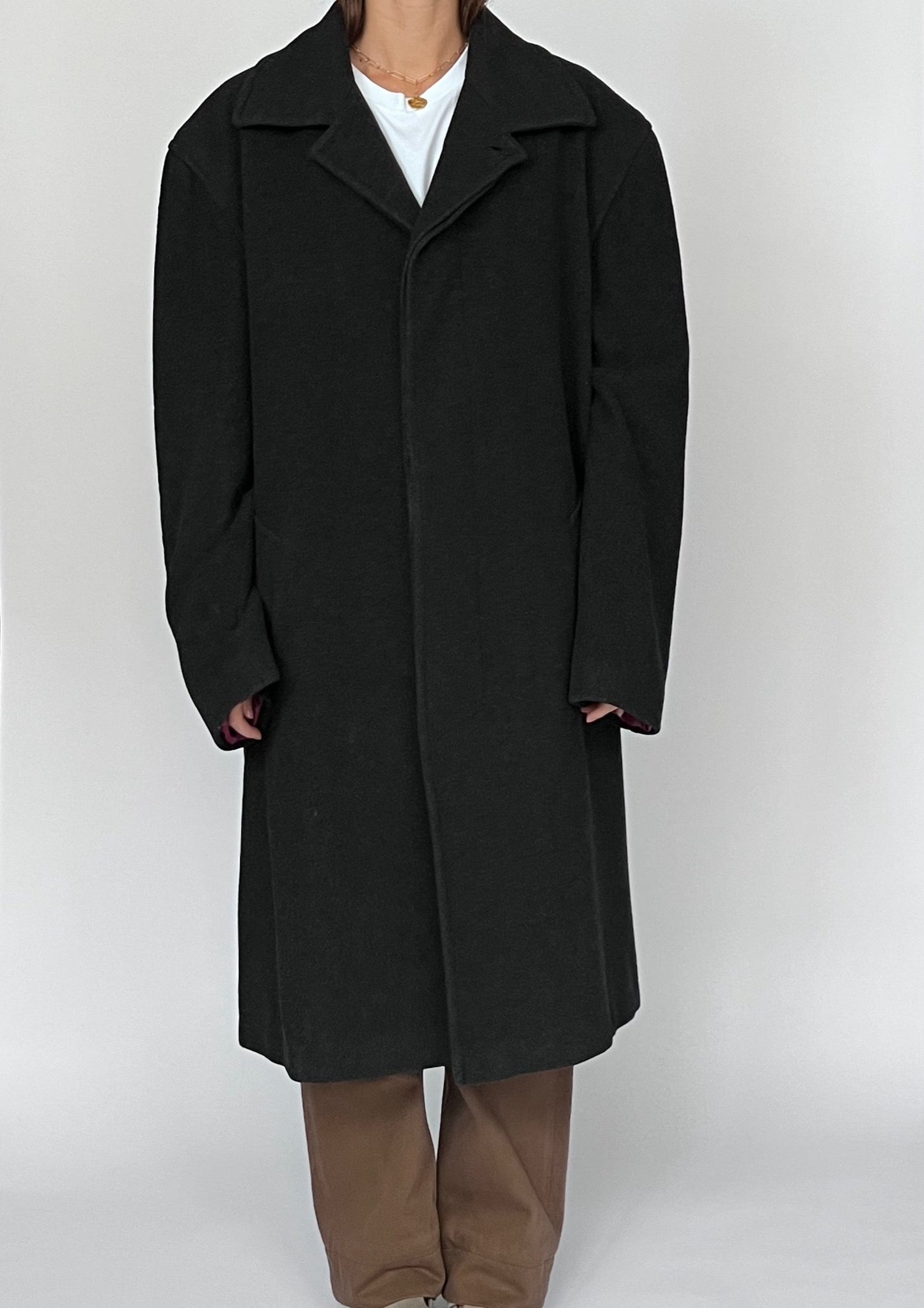 90s Charcoal Pea Coat S/M/L