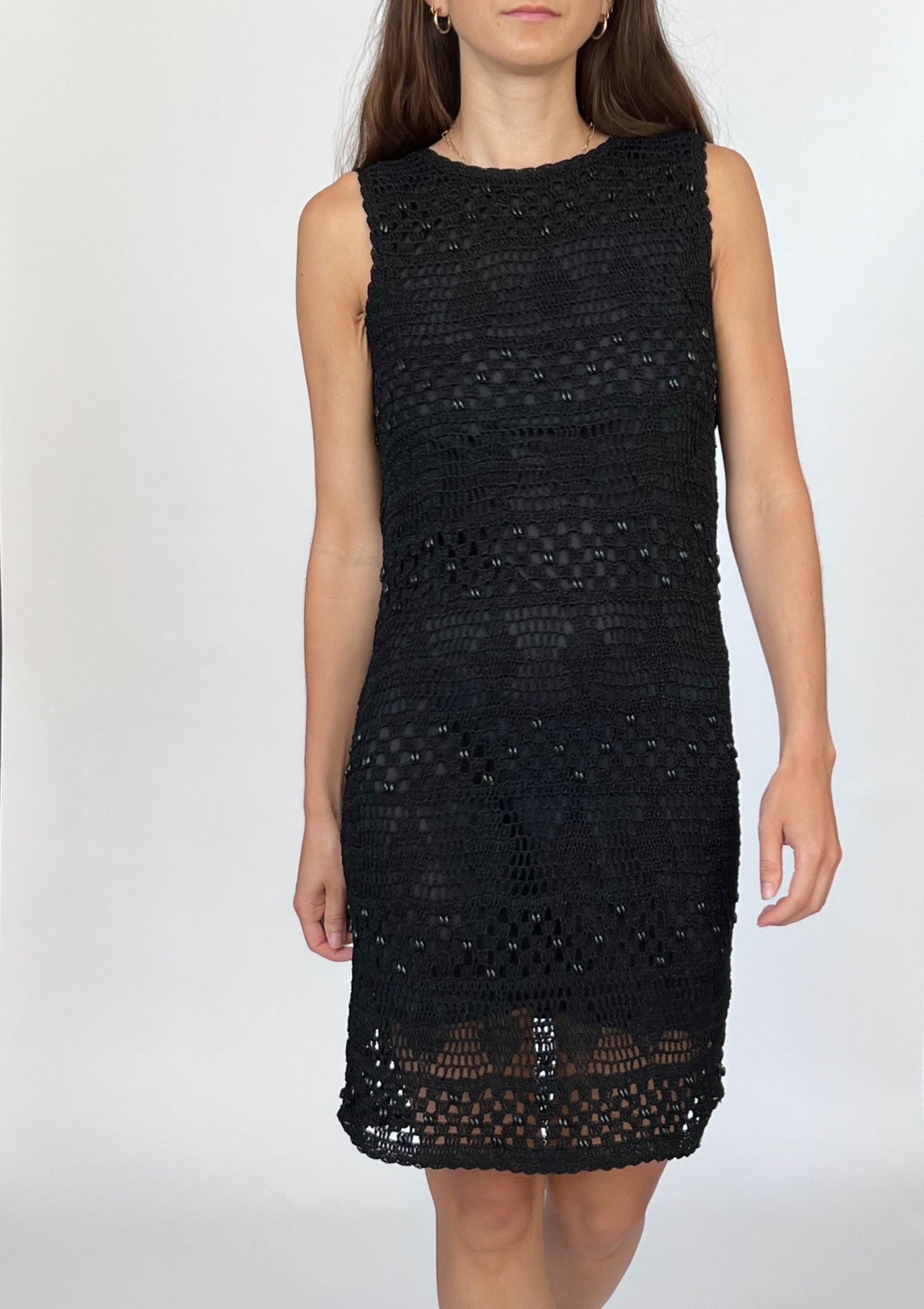 Black Crochet Column Dress XS/S