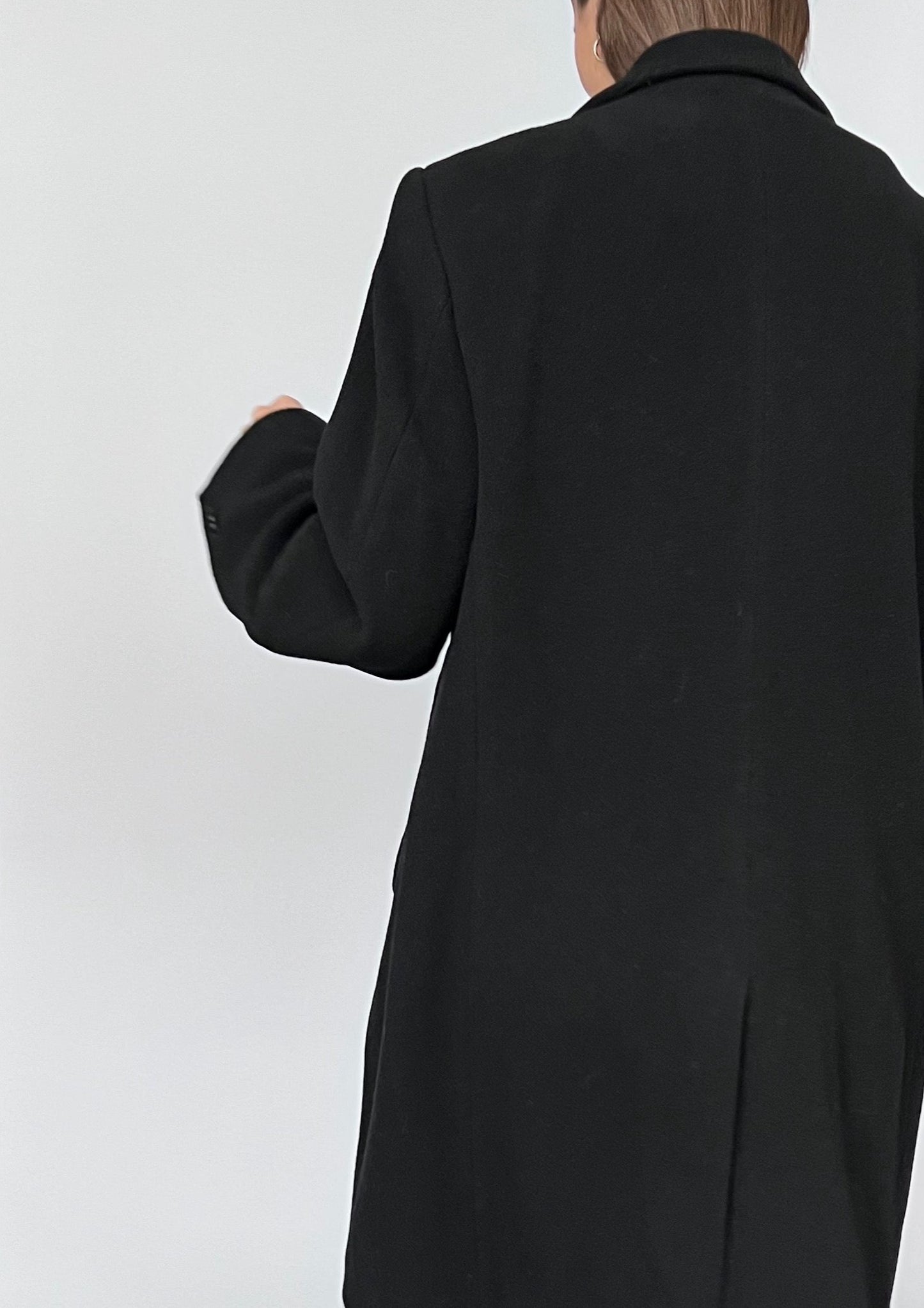 Wool and Cashmere Black Coat S/M