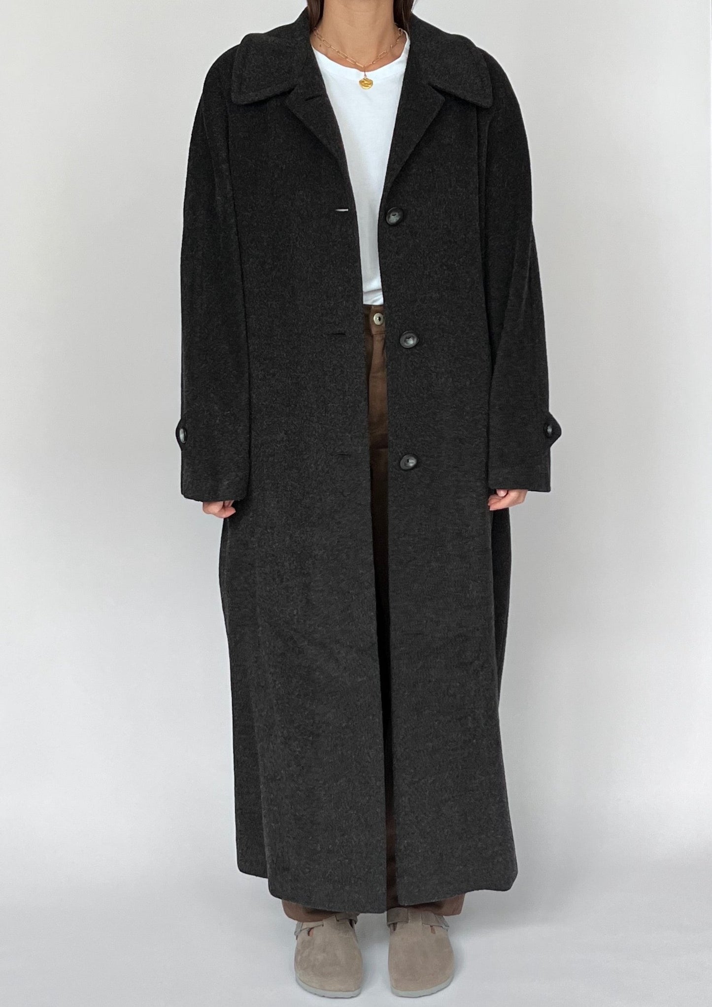 Charcoal Grey Maxi Coat S/M/L