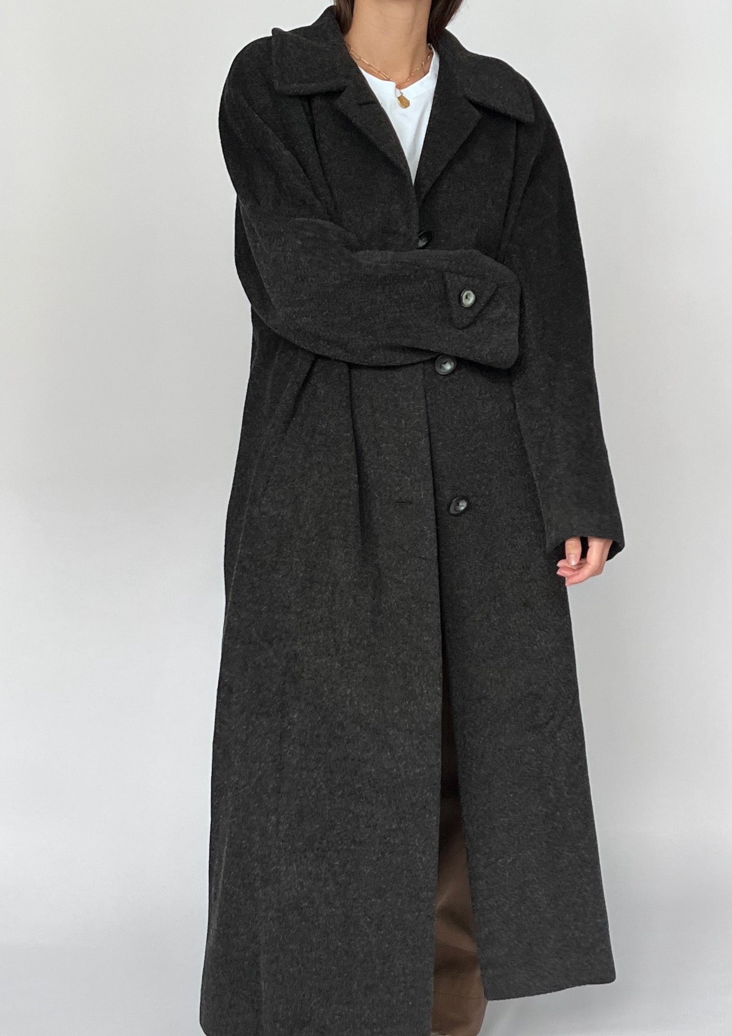 Charcoal Grey Maxi Coat S/M/L