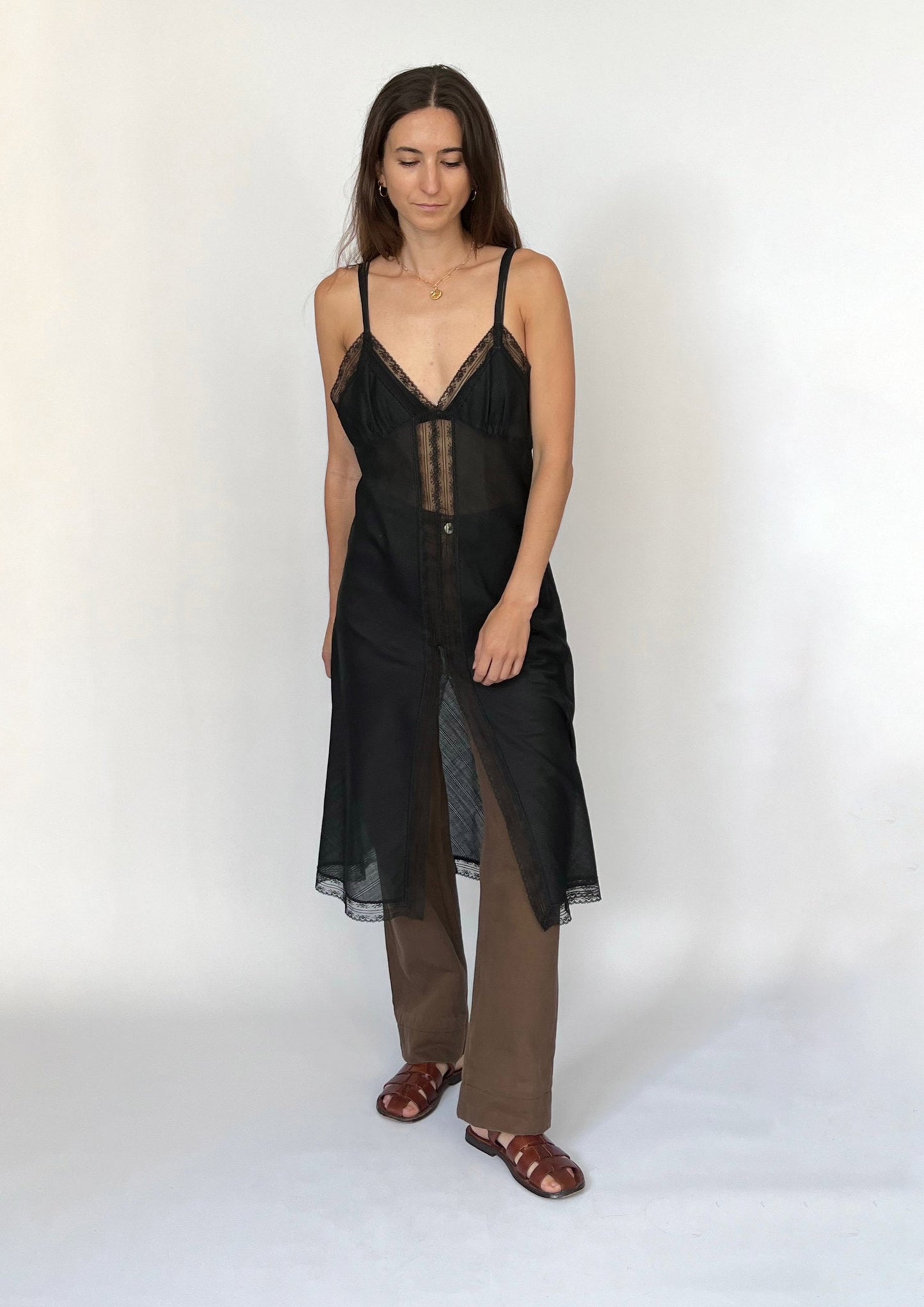 Lace Insert Slip Dress XS/S