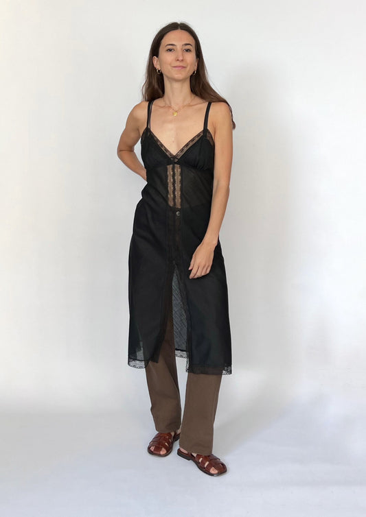 Lace Insert Slip Dress XS/S